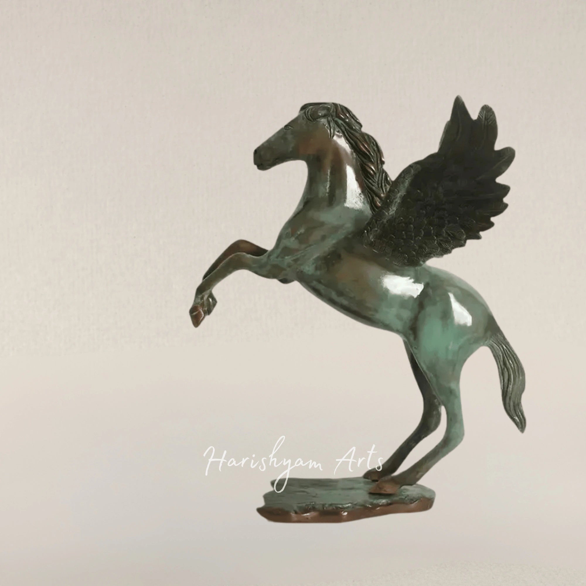 18" Pegasus Brass Art Statue for Mythical Home Decor