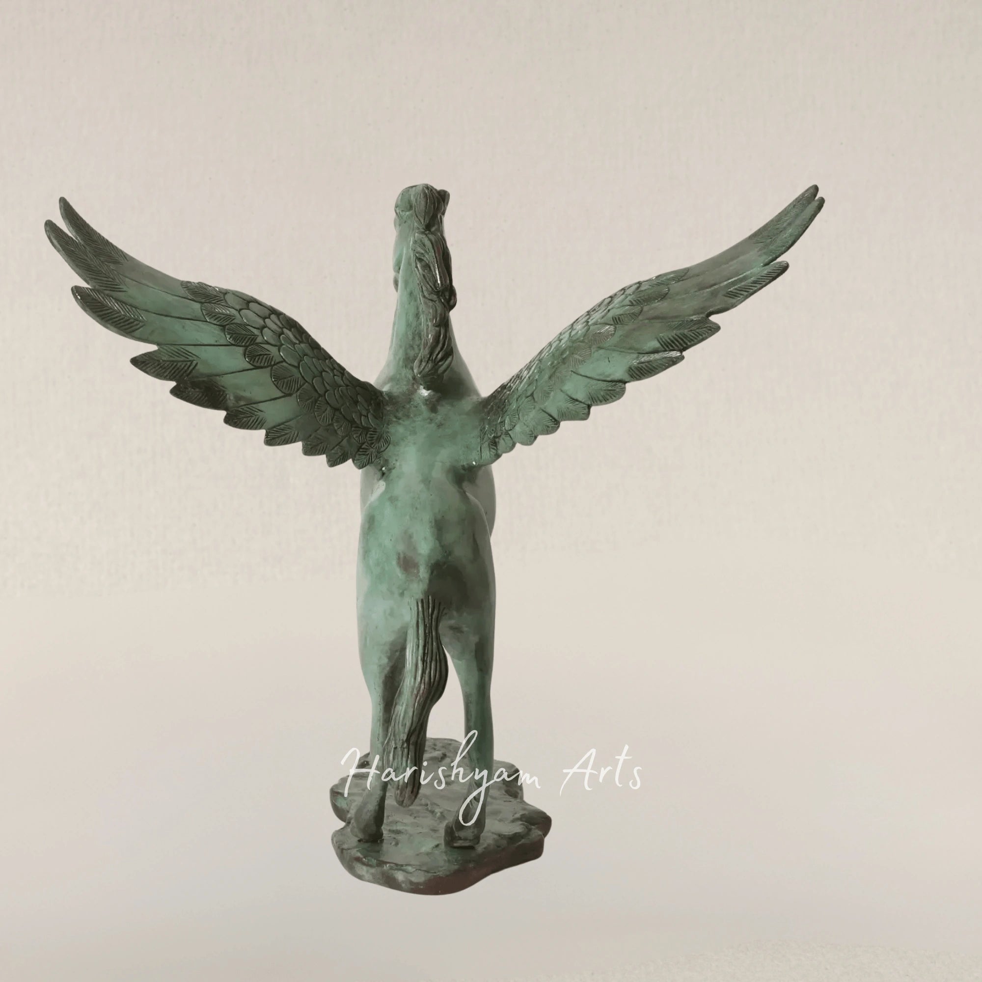 18" Pegasus Brass Art Statue for Mythical Home Decor