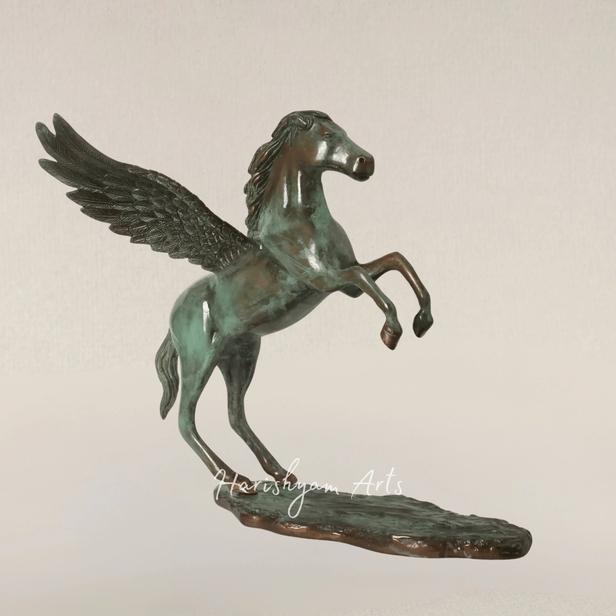 18" Pegasus Brass Art Statue for Mythical Home Decor