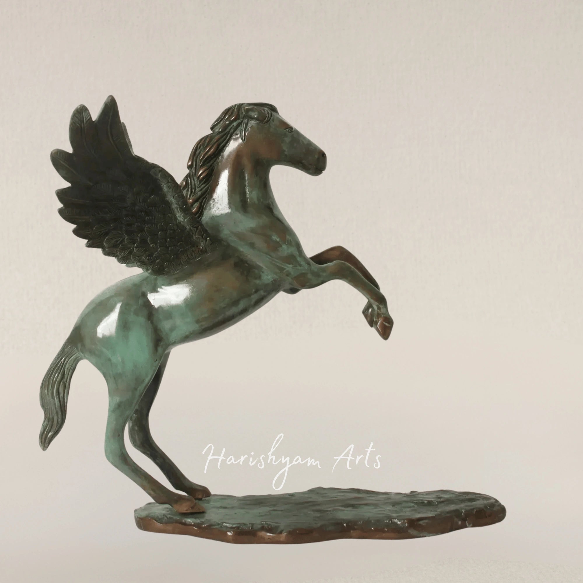 18" Pegasus Brass Art Statue for Mythical Home Decor