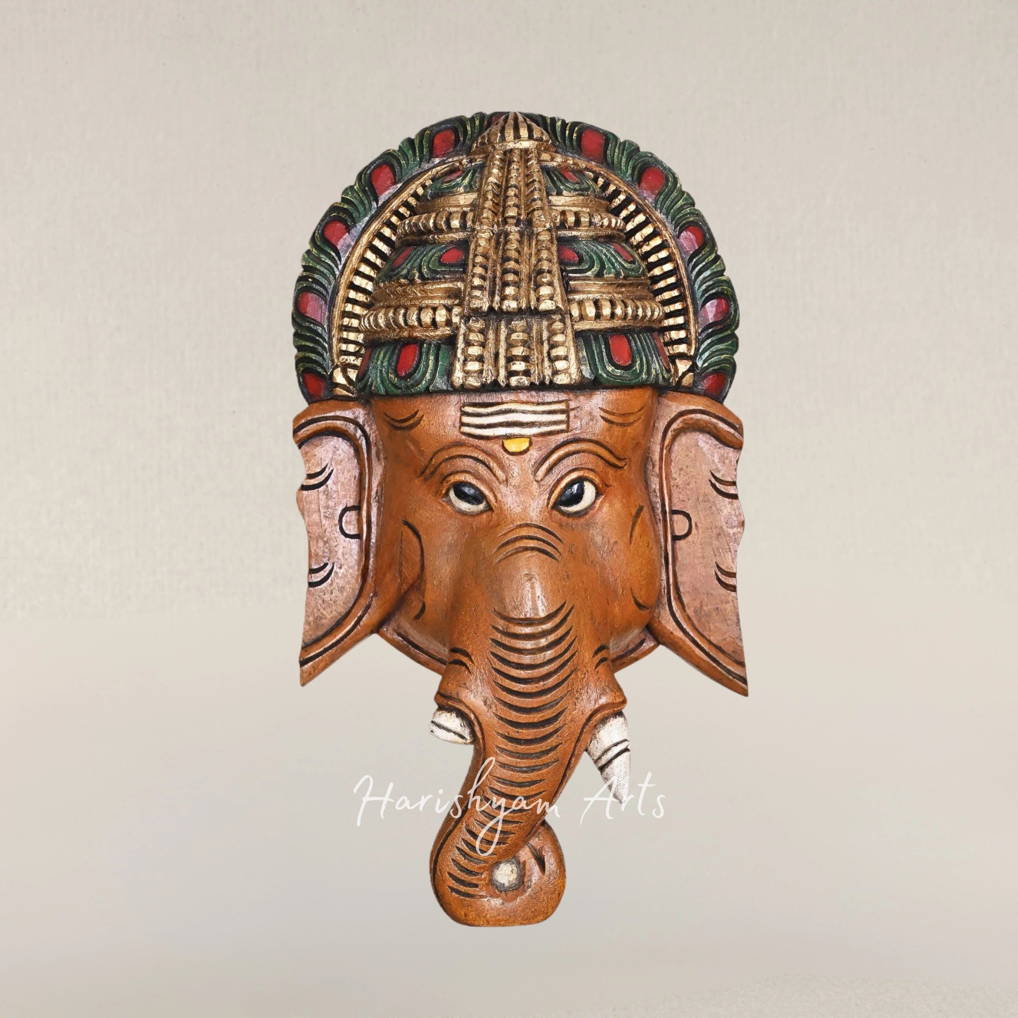 18" Plain Back Handcrafted Hanging Ganesha Murti for Home Decoration
