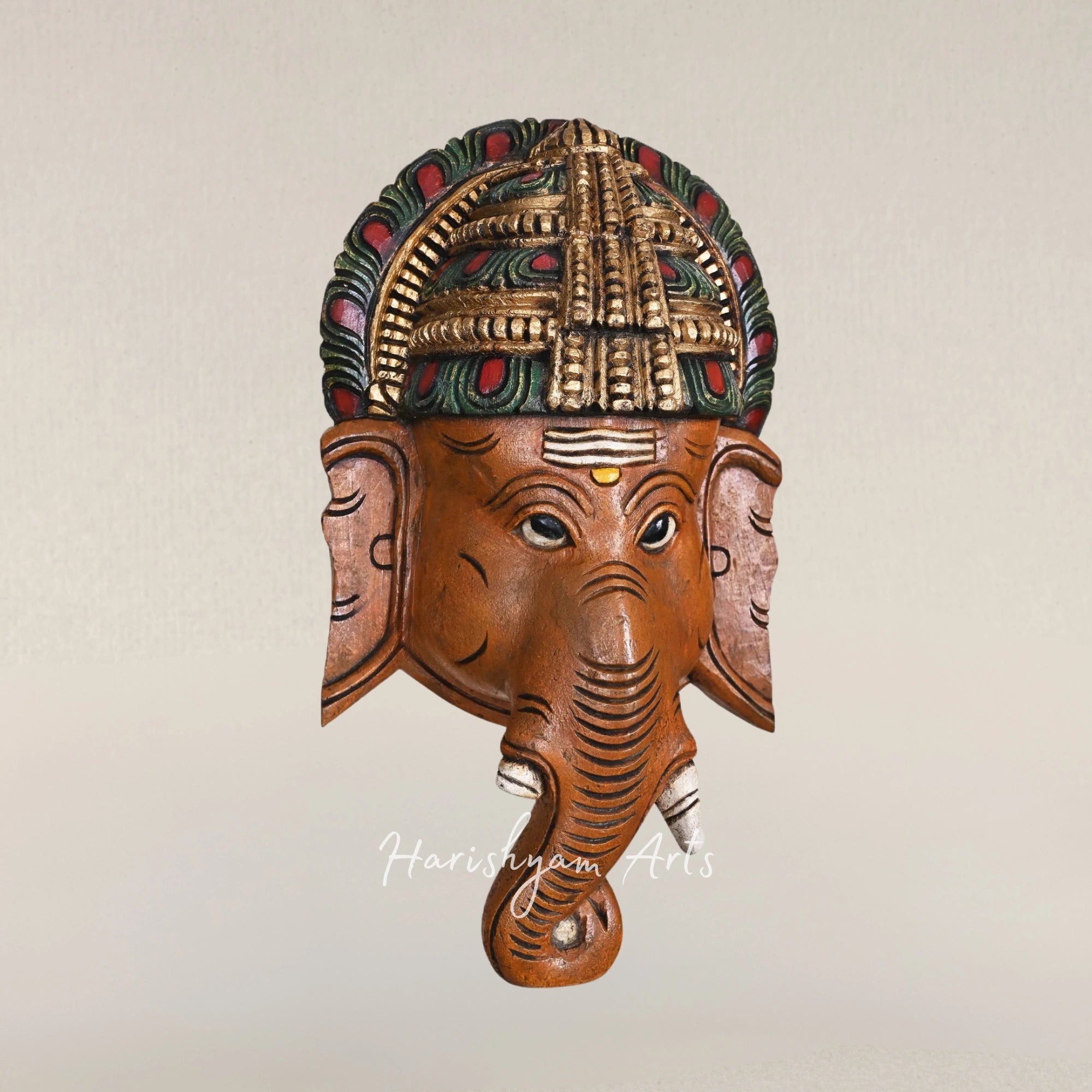 18" Plain Back Handcrafted Hanging Ganesha Murti for Home Decoration