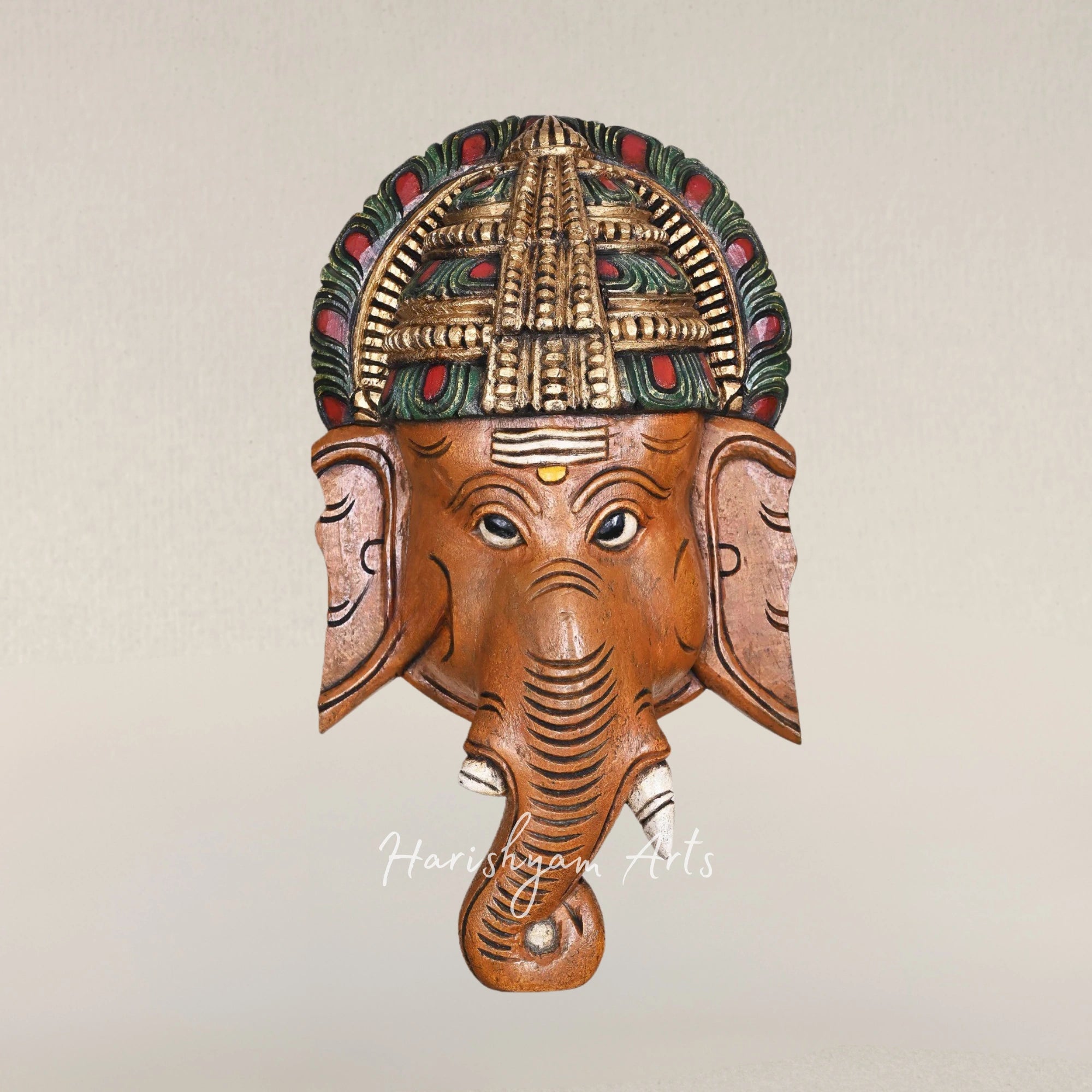 18" Plain Back Handcrafted Hanging Ganesha Murti for Home Decoration