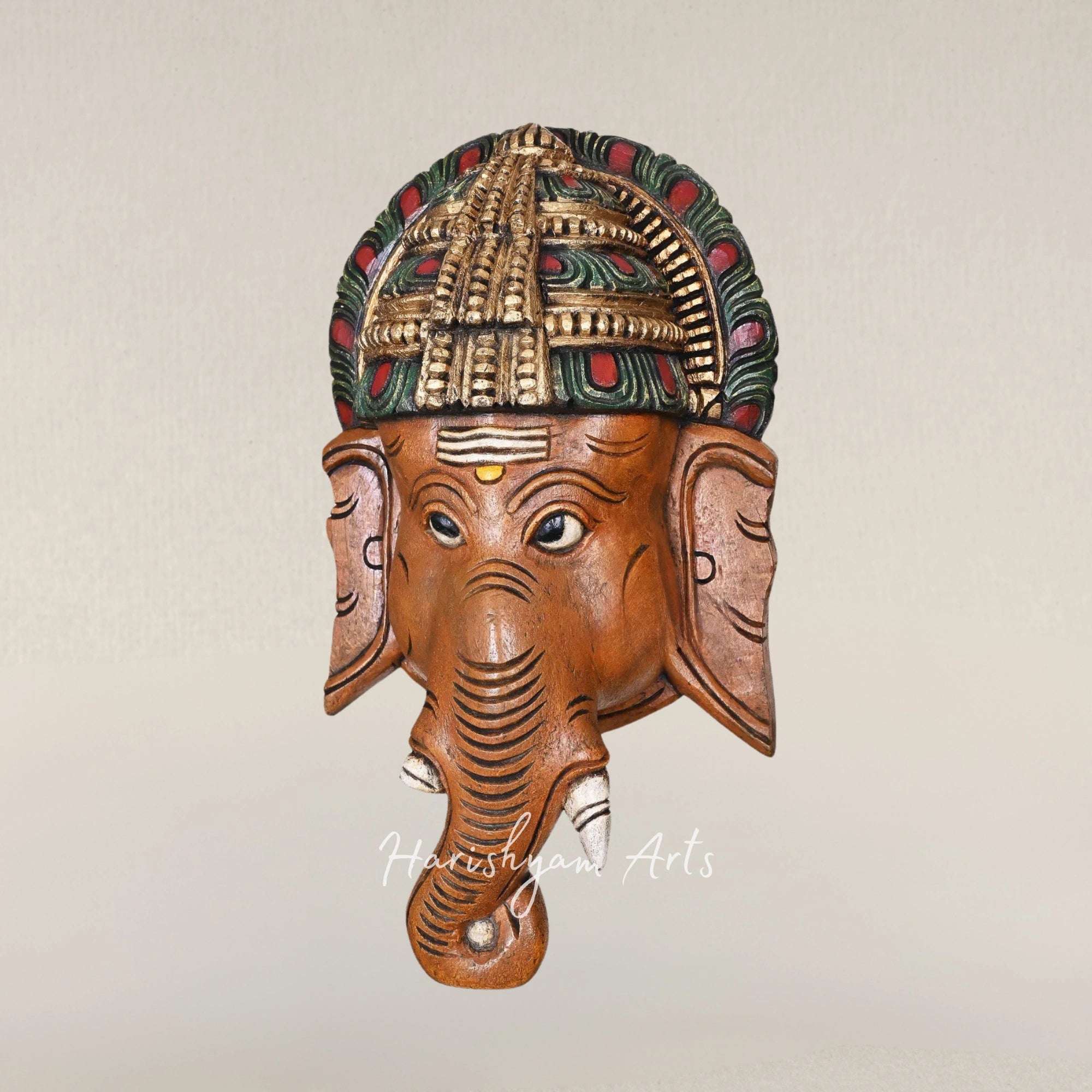 18" Plain Back Handcrafted Hanging Ganesha Murti for Home Decoration