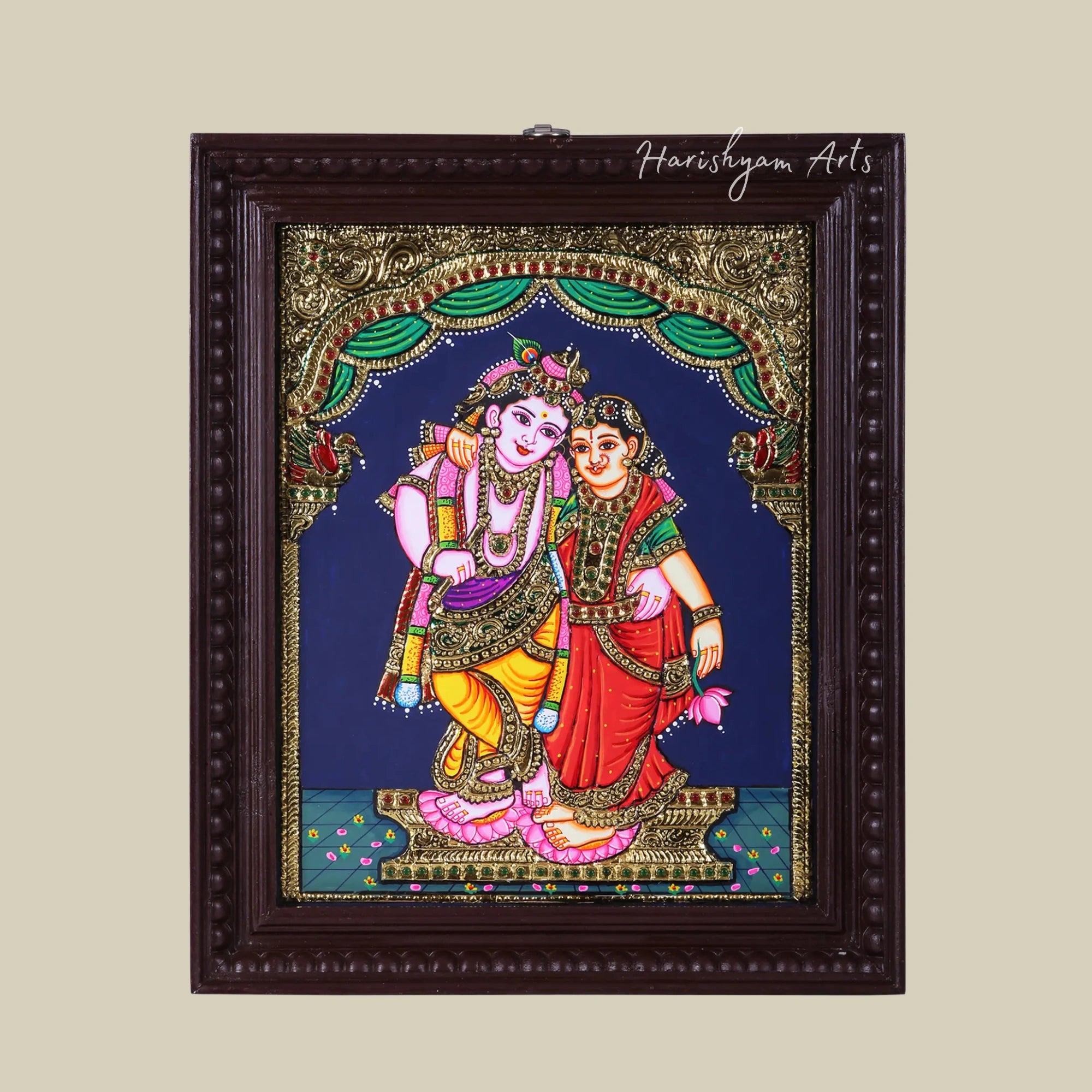 18" Radha Krishna Divine Tanjore Painting