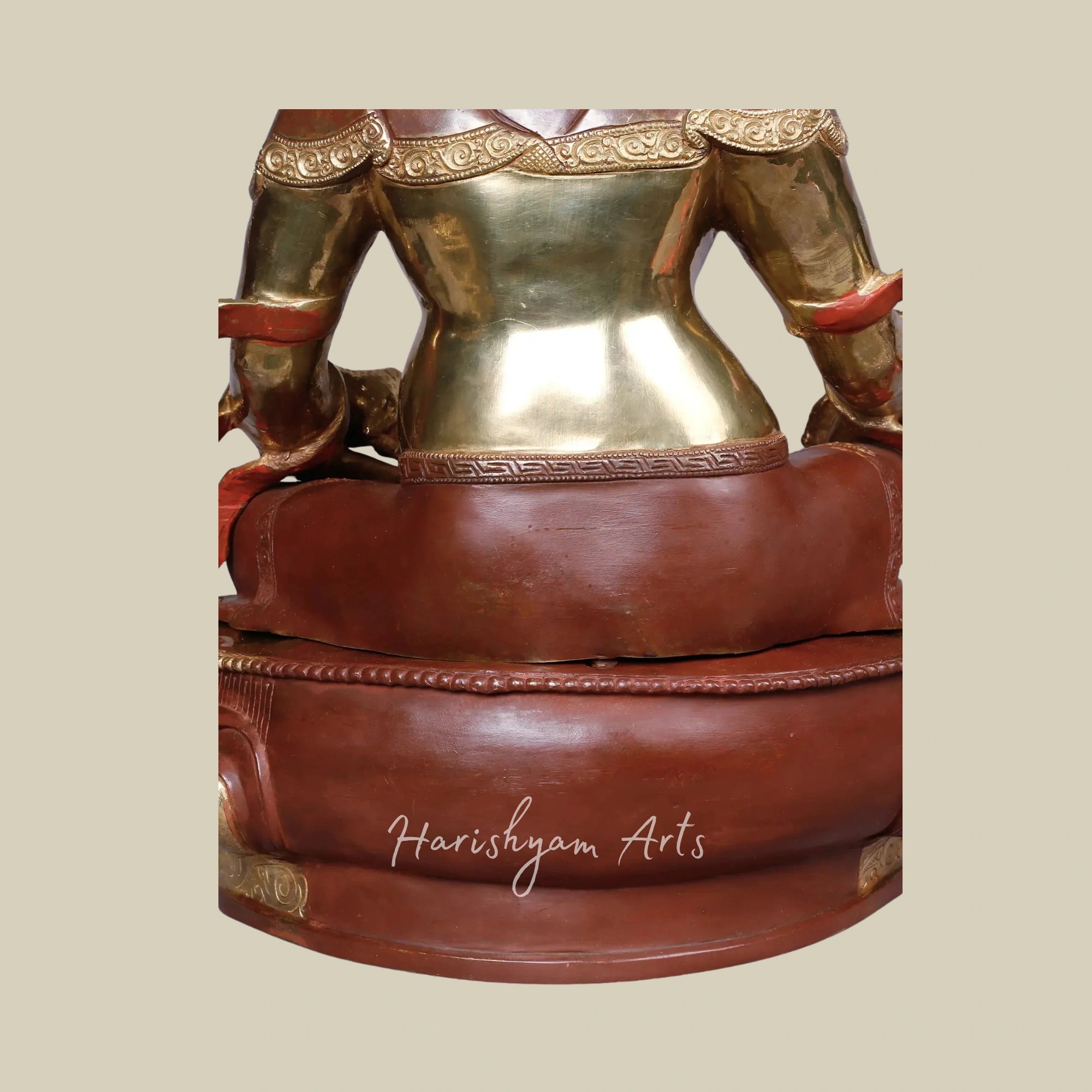 18" Tibetan Kubera Wealth Guardian Copper Statue with Gold Accents