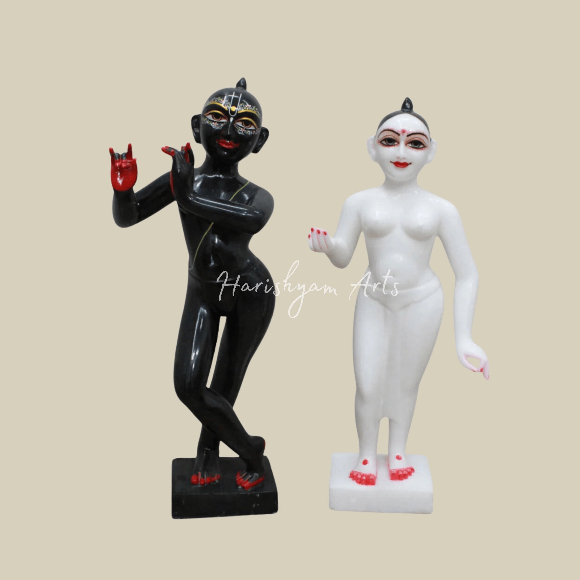 18 inches Iskcon Radha Krishna Marble Murti