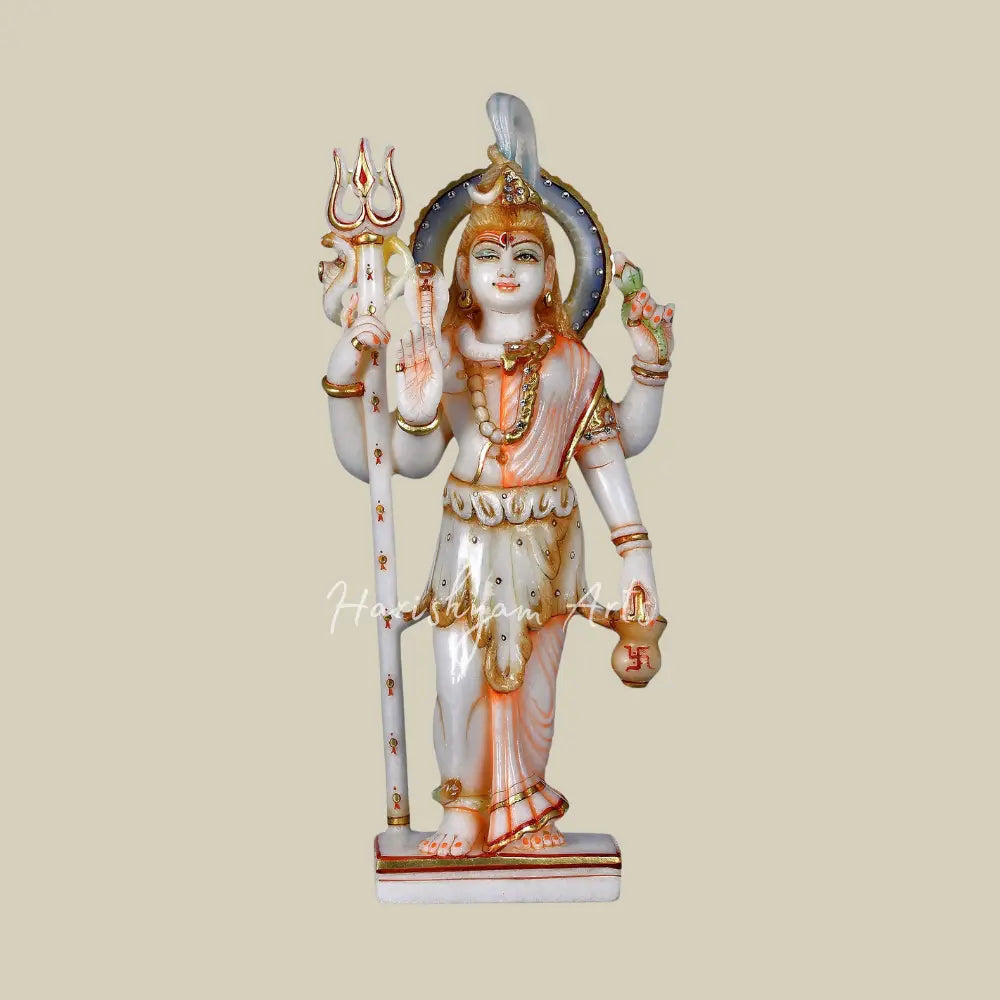 18" Ardhanarishvara Marble Statue