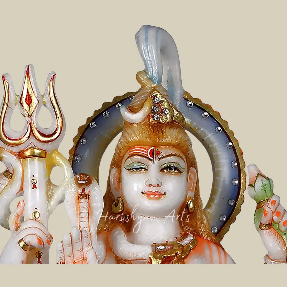 18" Ardhanarishvara Marble Statue