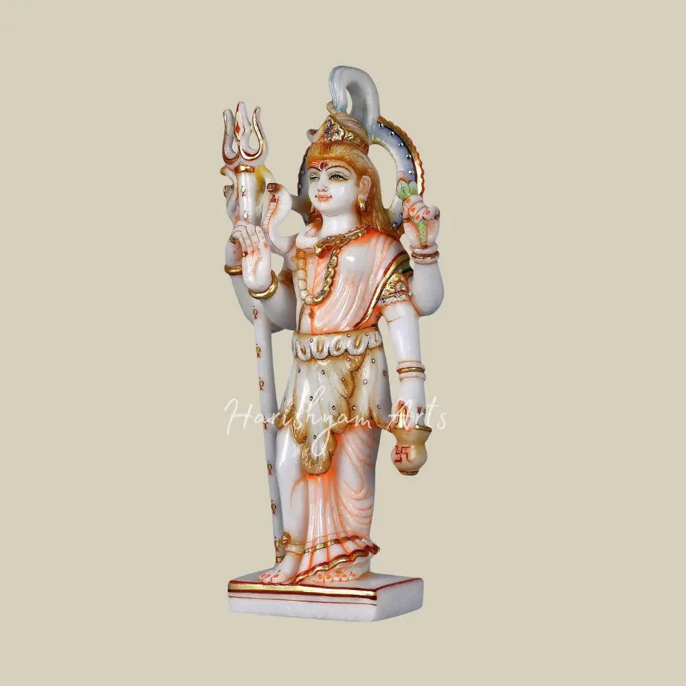 18" Ardhanarishvara Marble Statue