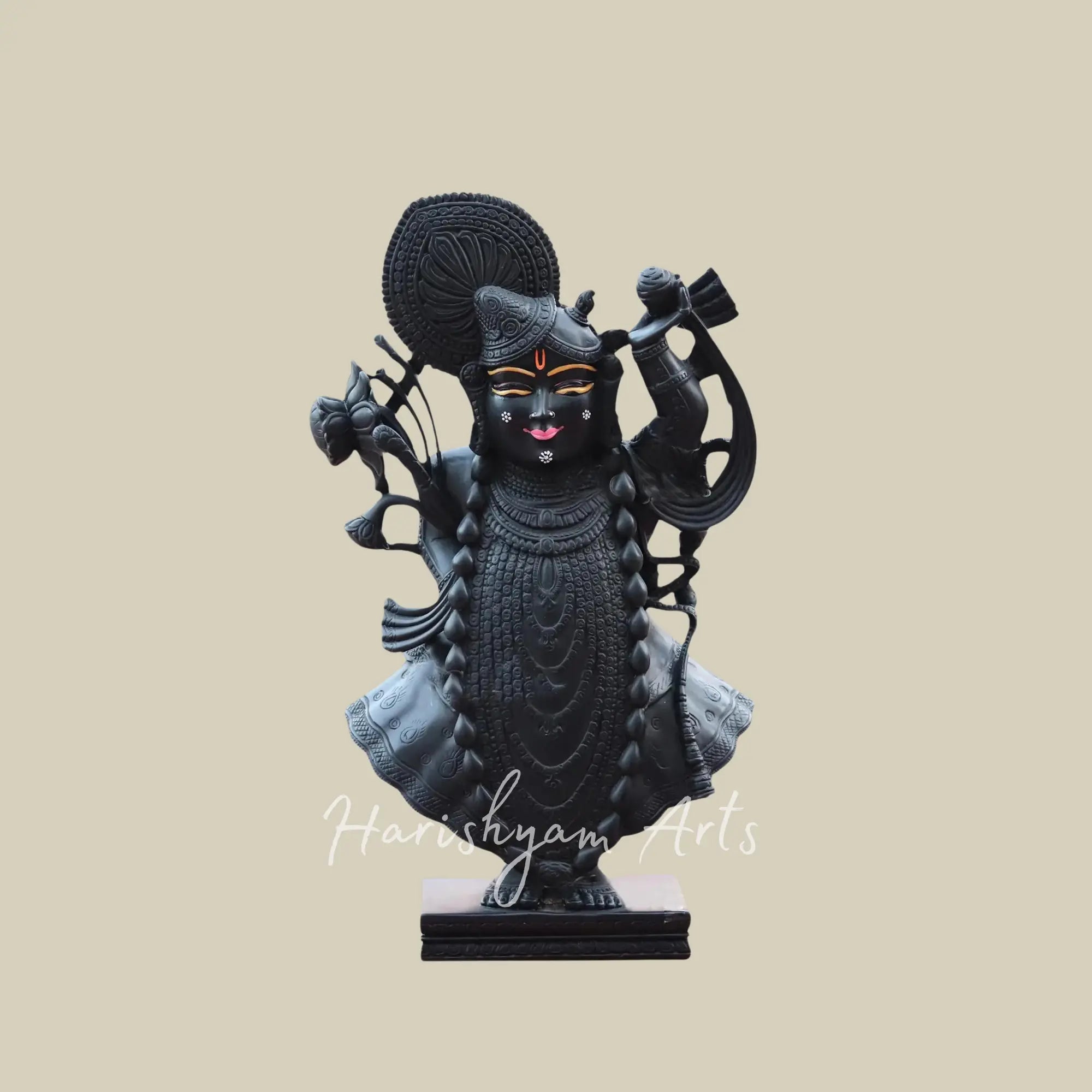 18 inches Black Marble Shrinathji Murti