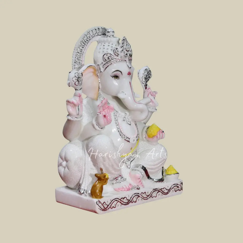 18" Ganesh ji Murti in Makrana Marble