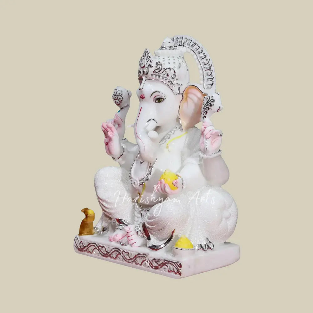 18" Ganesh ji Murti in Makrana Marble