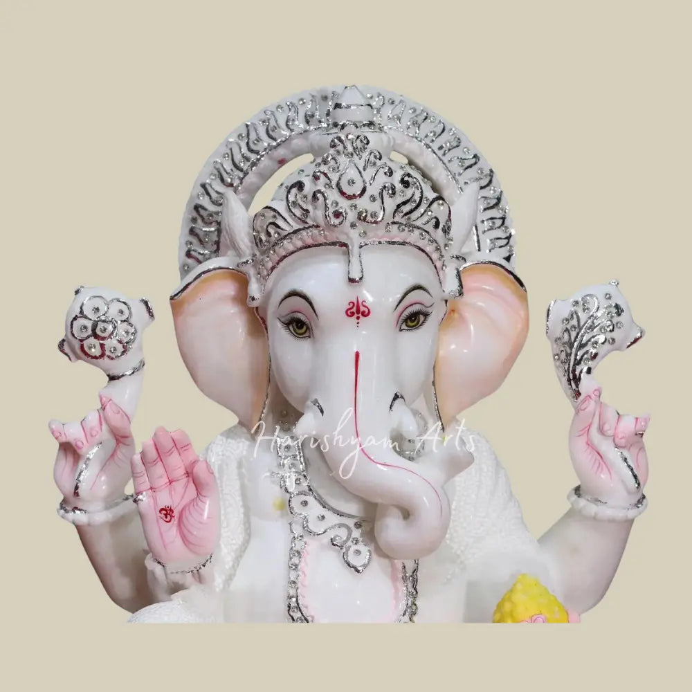 18" Ganesh ji Murti in Makrana Marble