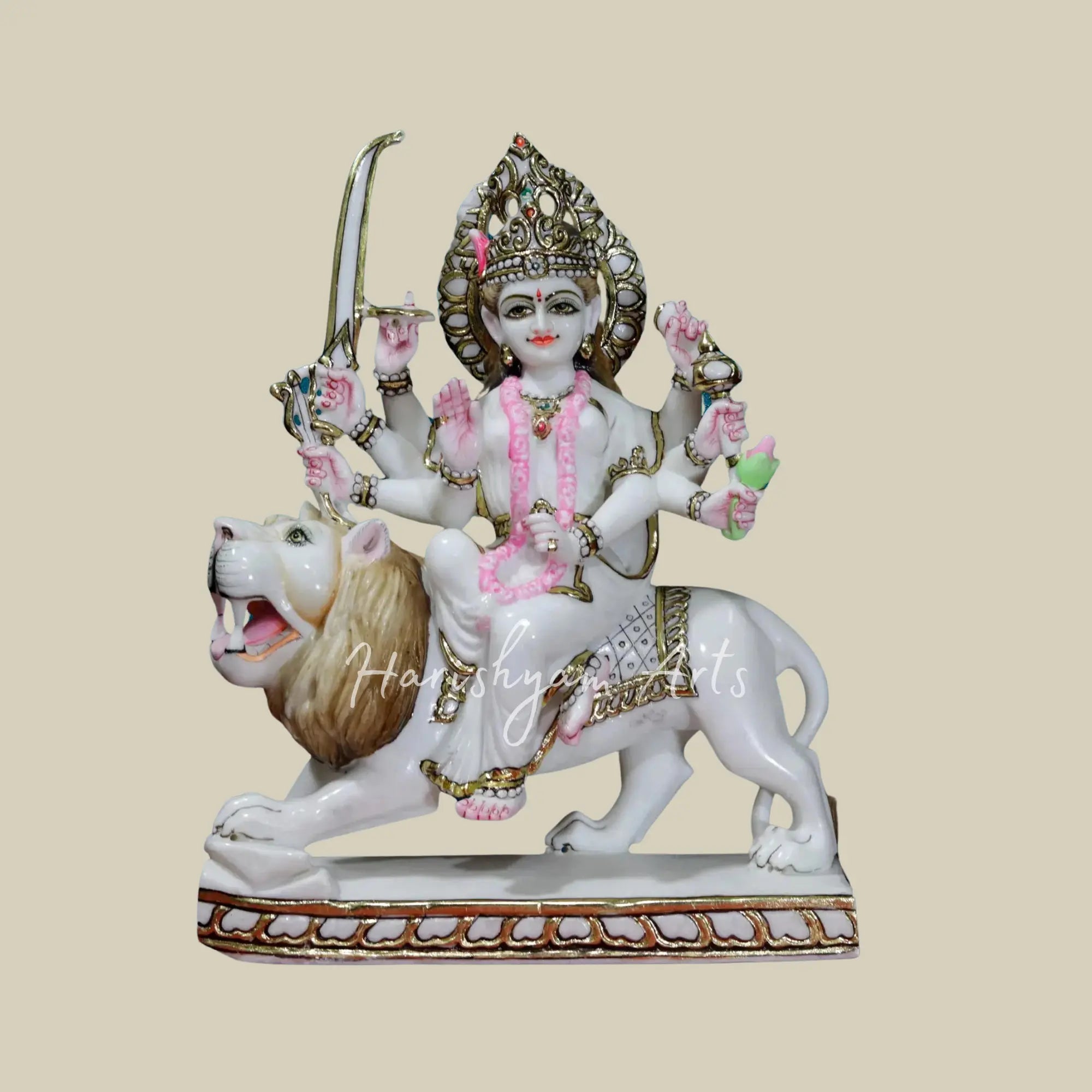 18" Handcrafted marble Durga statue