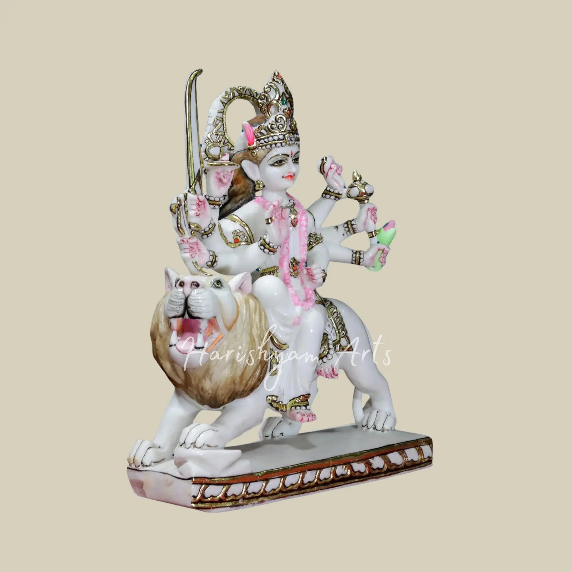 18" Handcrafted marble Durga statue