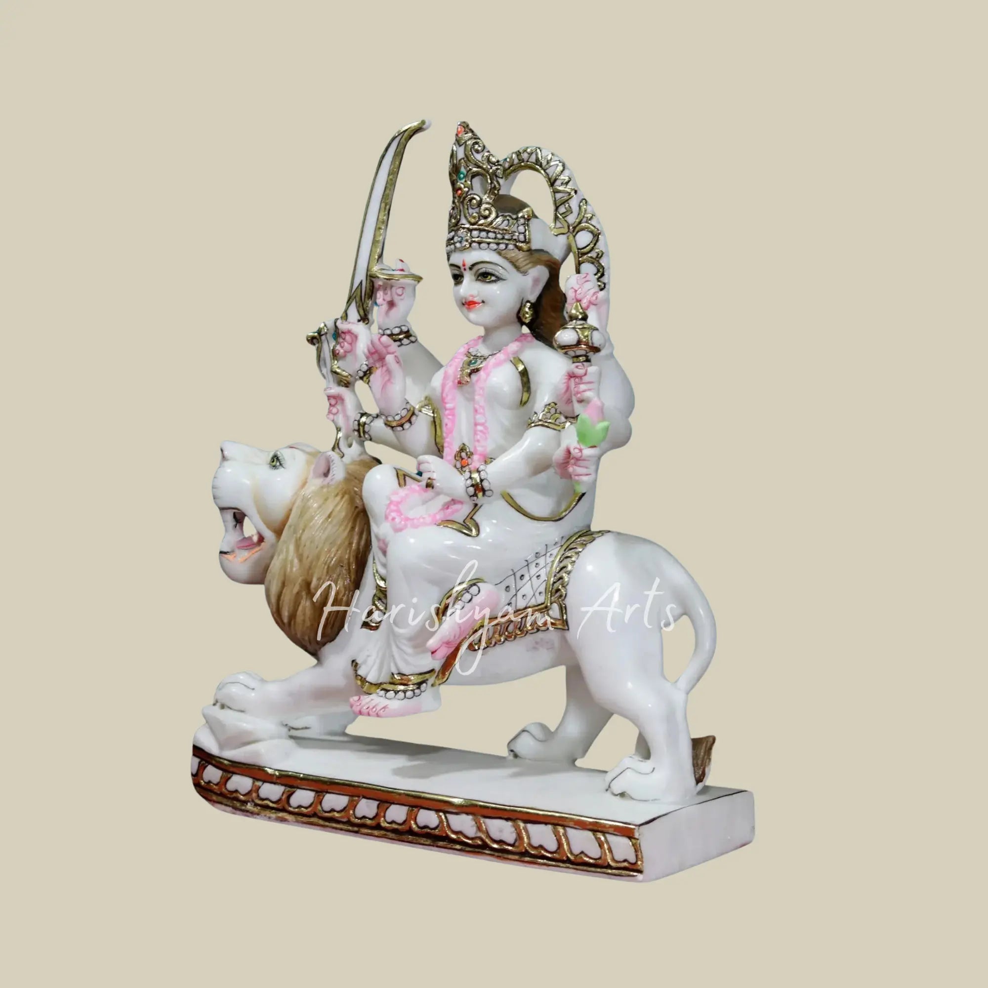 18" Handcrafted marble Durga statue