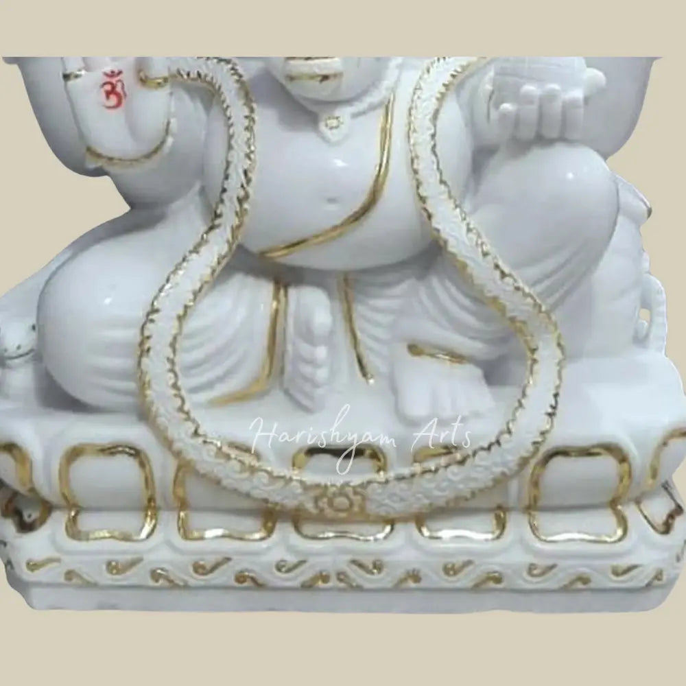 18" Lord Gajanan Marble Statue