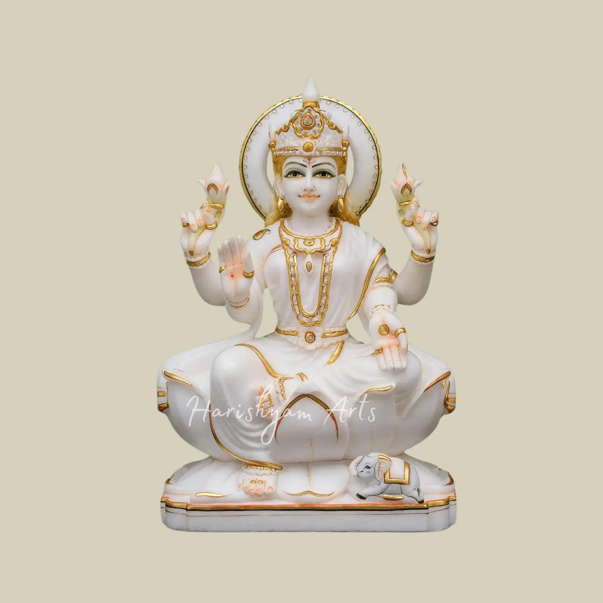 18" Maa Laxmi Marble Statue & Murti