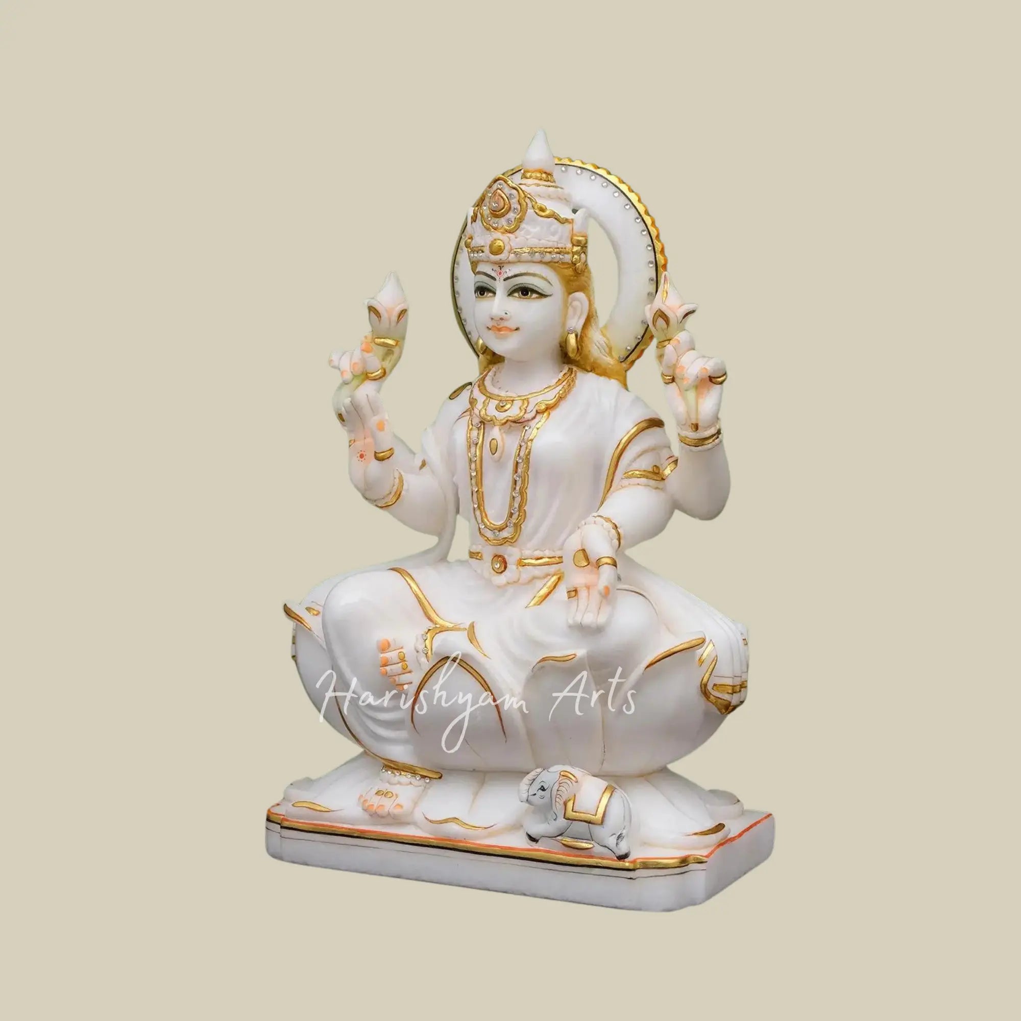 18" Maa Laxmi Marble Statue & Murti