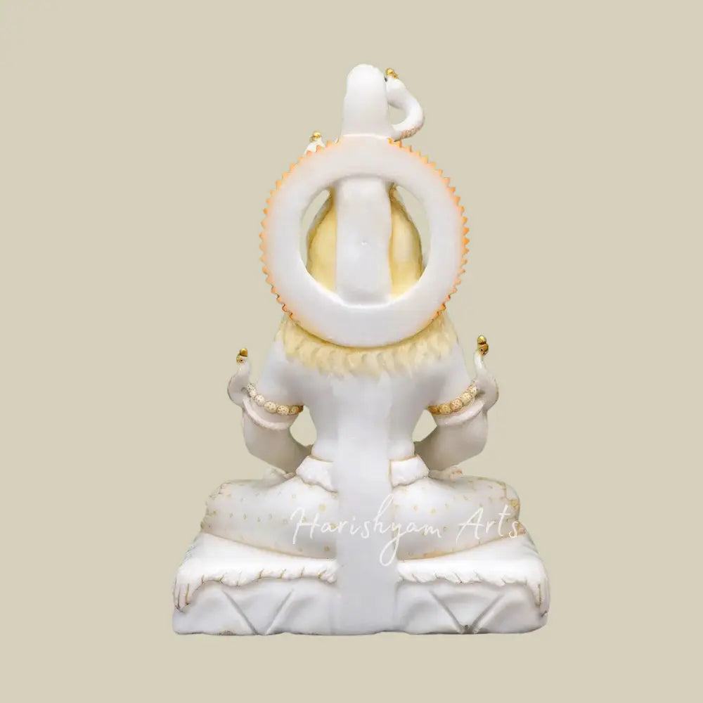 18" Mahadev Statue in White Marble