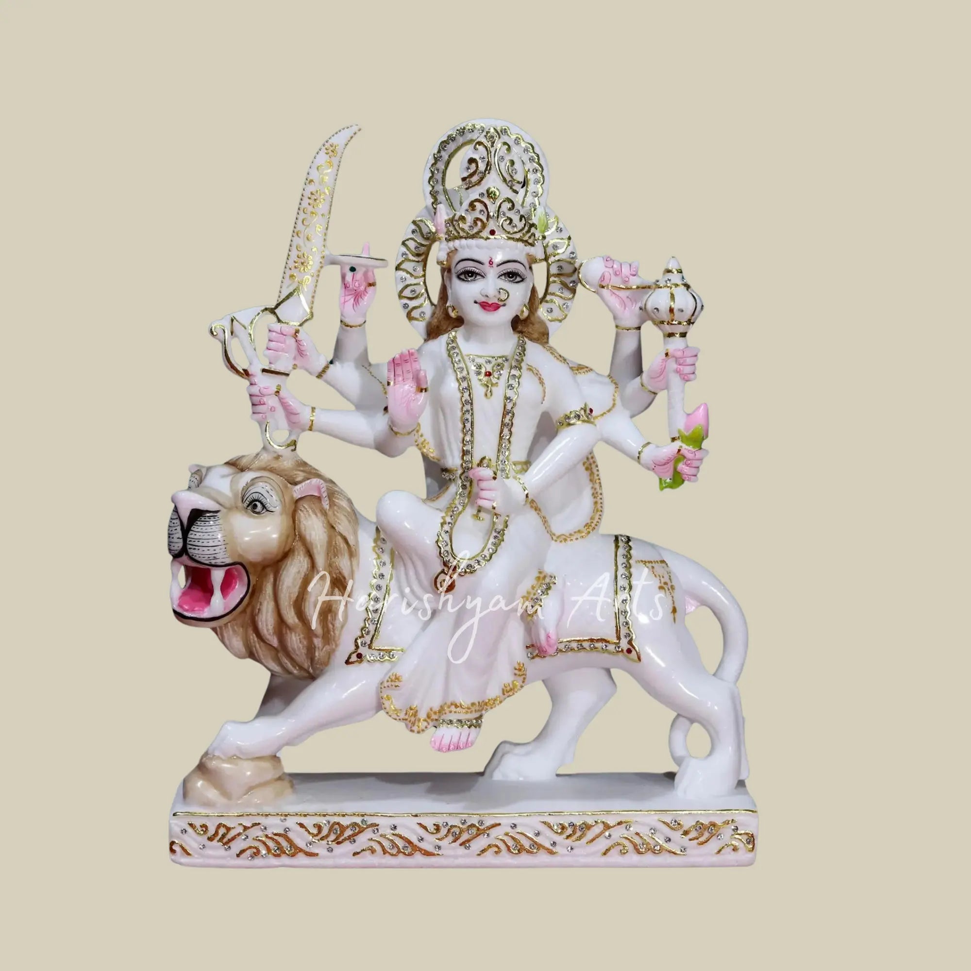 18" Marble Durga Maa Moorti