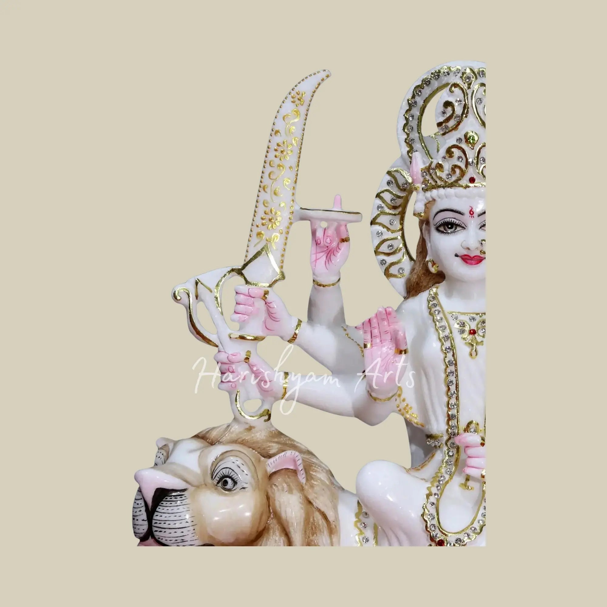 18" Marble Durga Maa Moorti