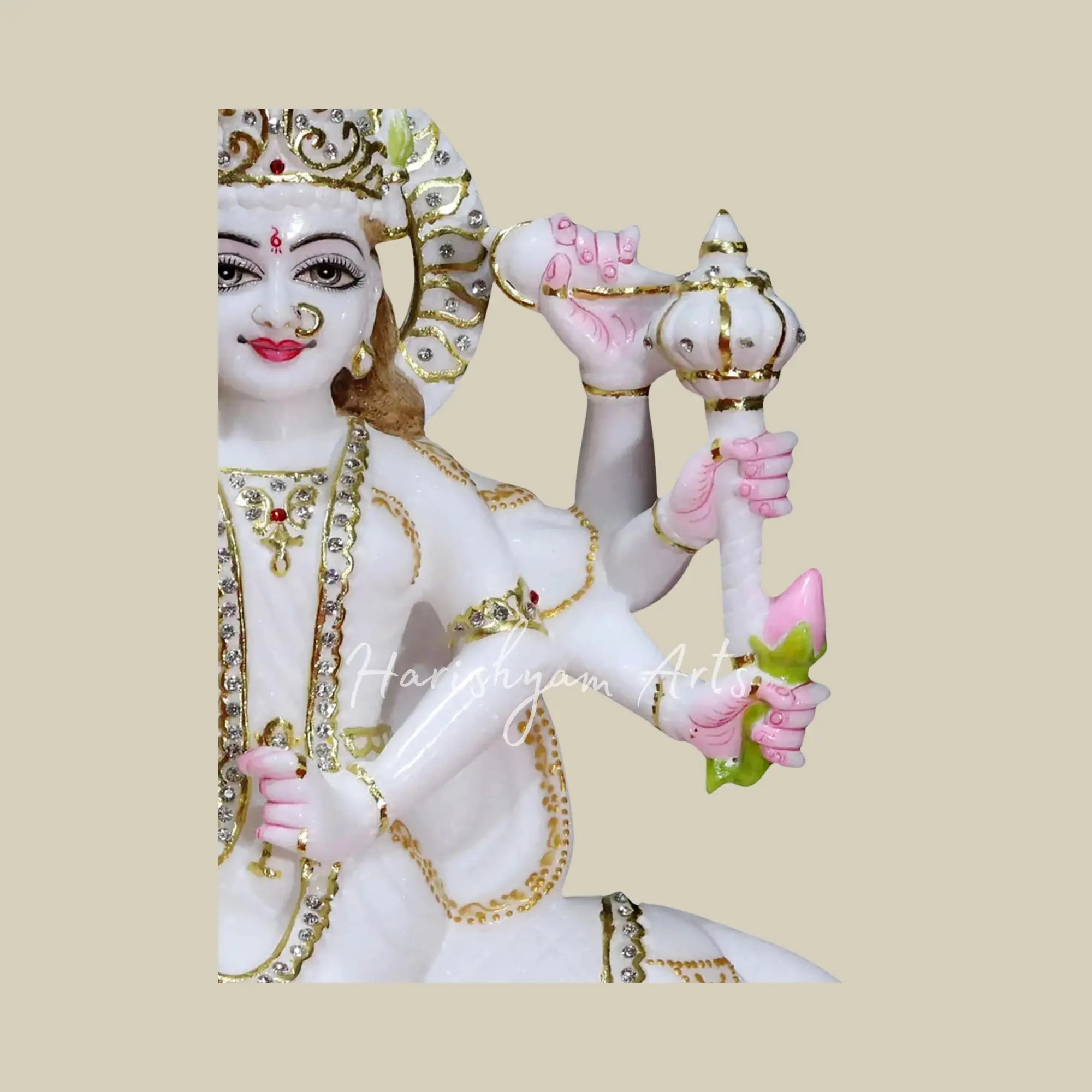 18" Marble Durga Maa Moorti