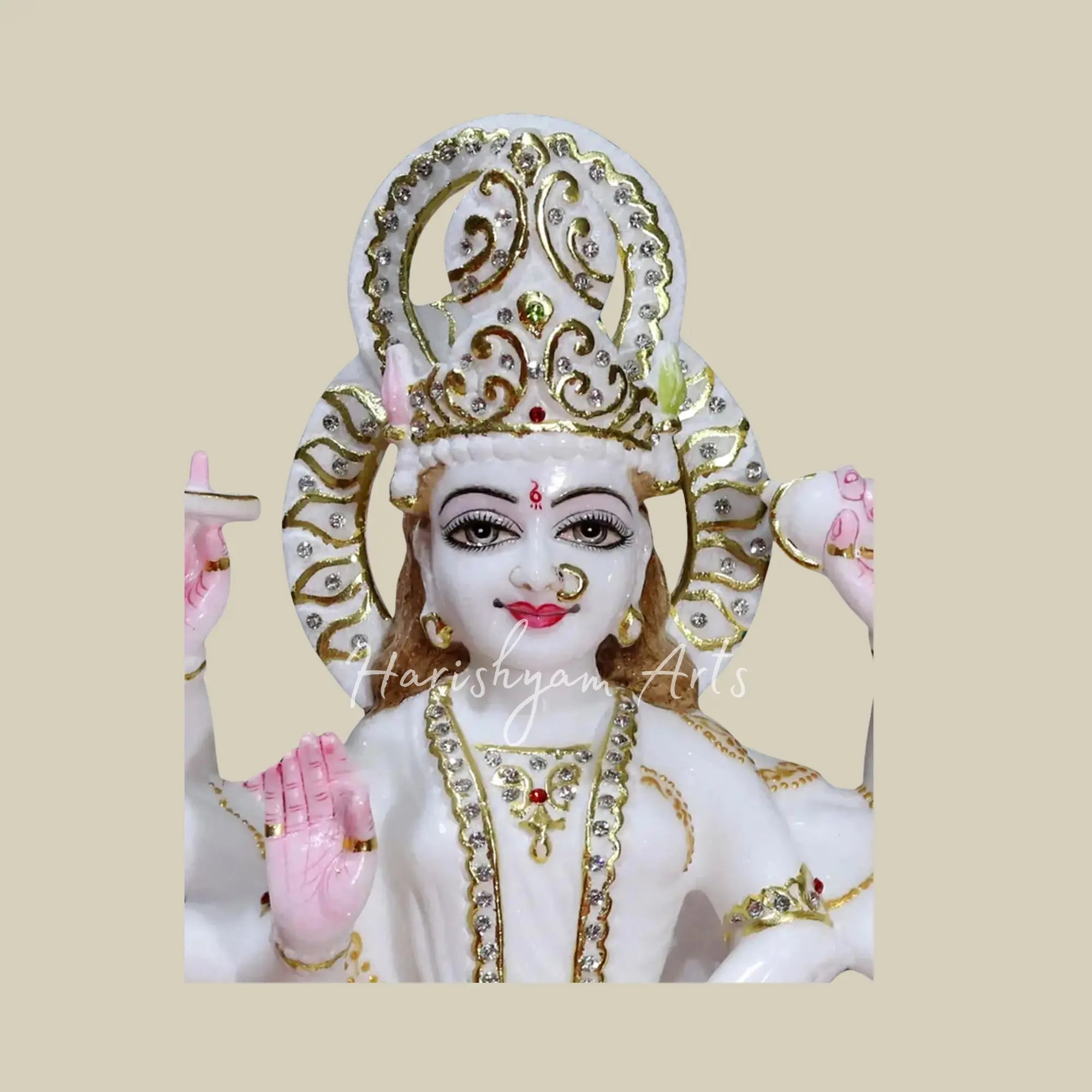 18" Marble Durga Maa Moorti