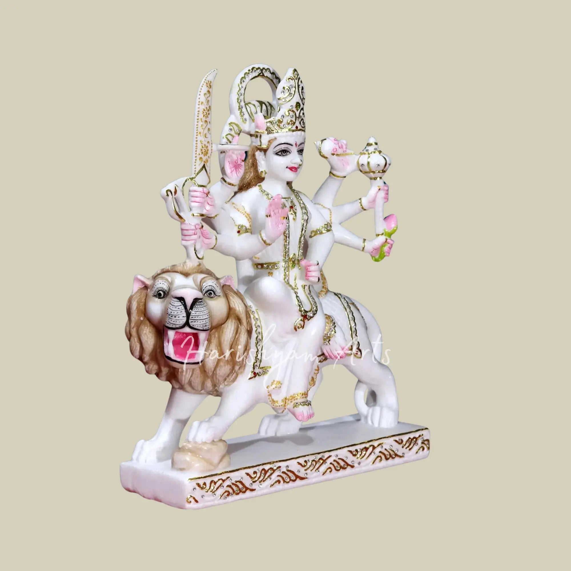 18" Marble Durga Maa Moorti