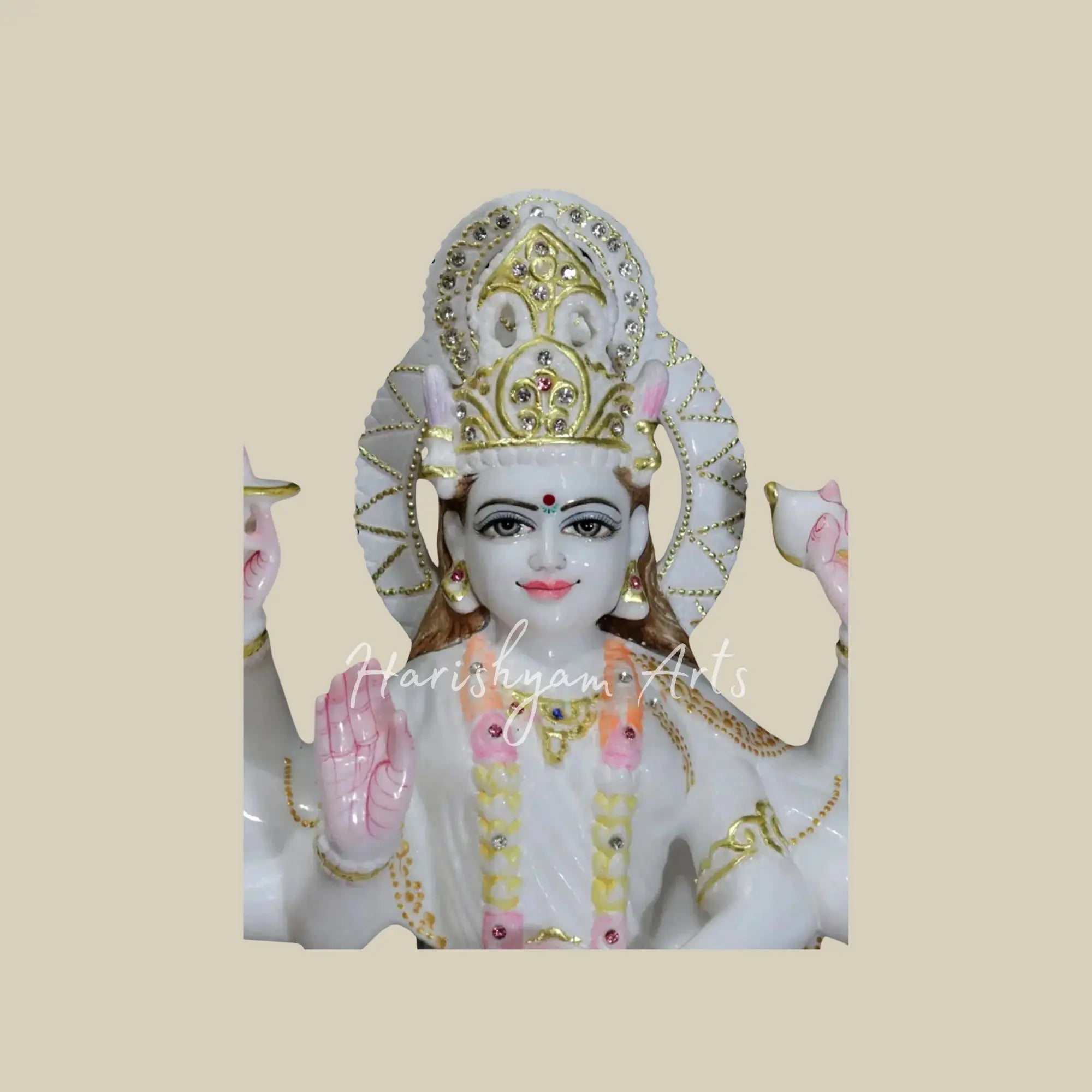 18"Marble Durga idol for home