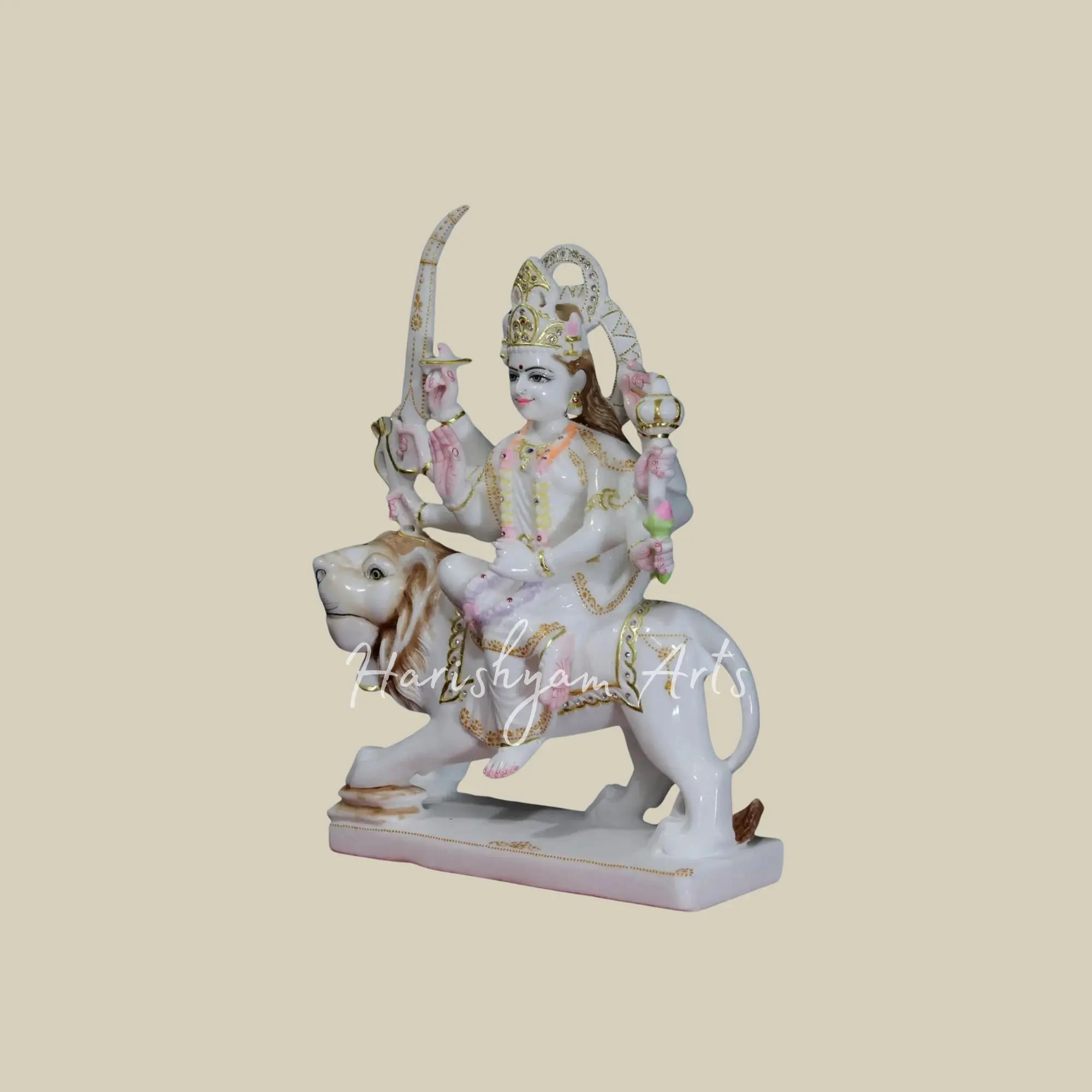 18"Marble Durga idol for home