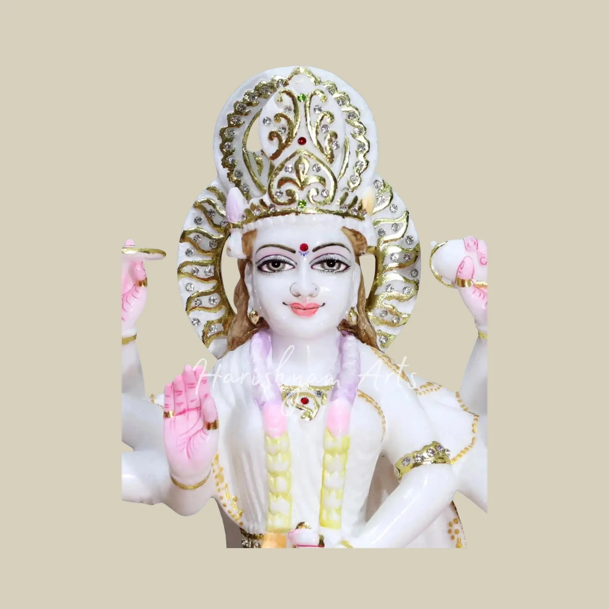 18" Marble Durga idol for temple