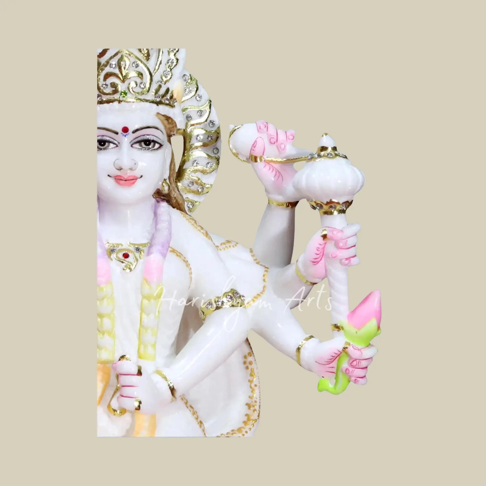 18" Marble Durga idol for temple