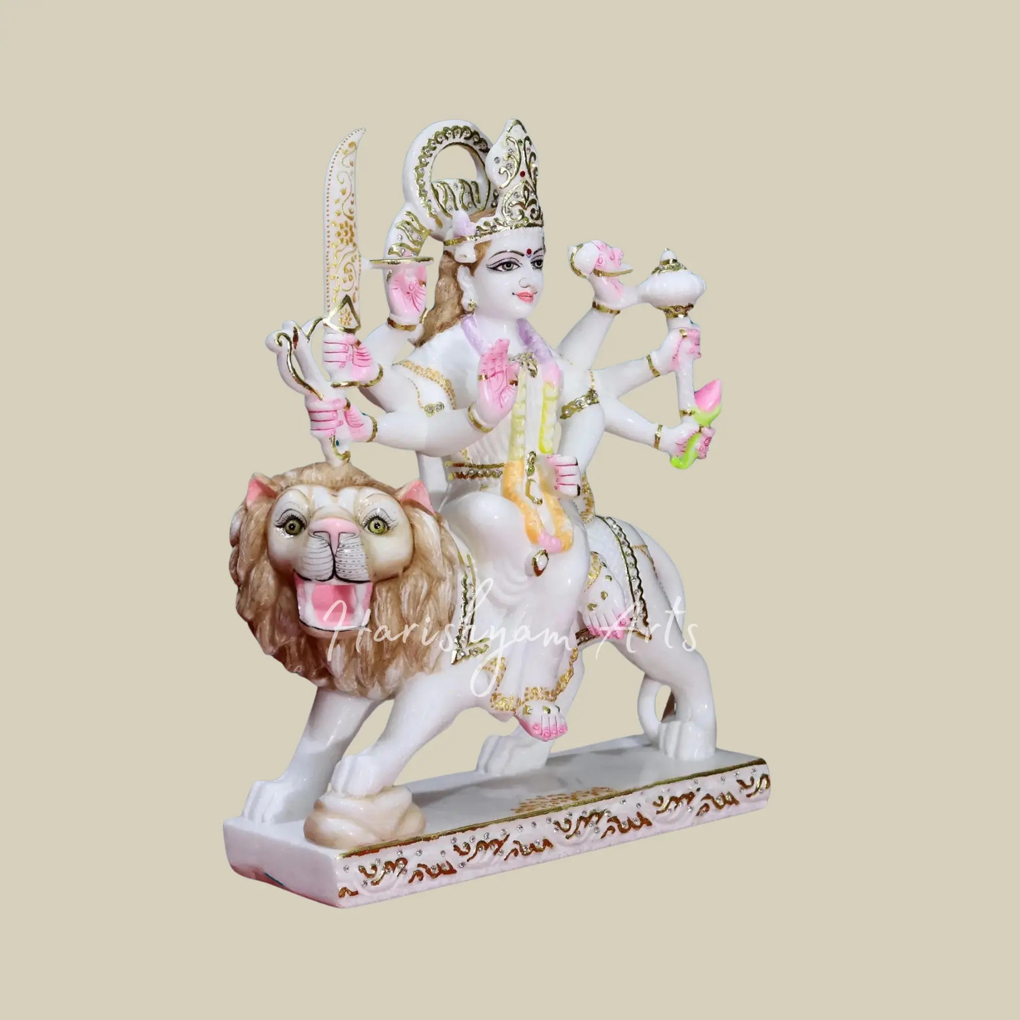 18" Marble Durga idol for temple