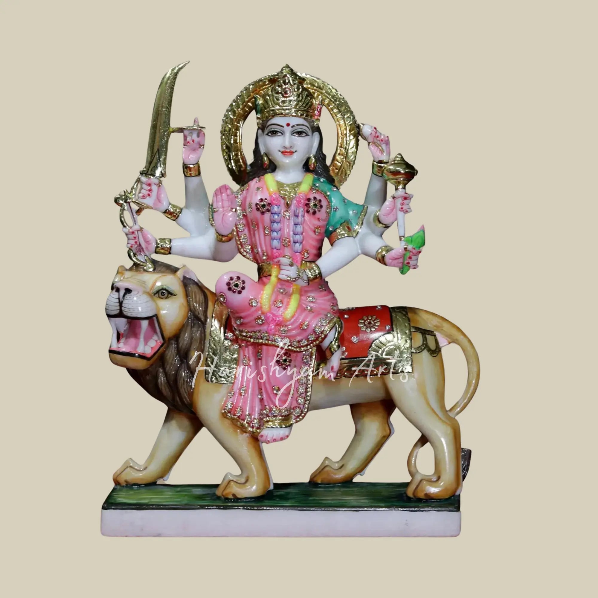 18" Marble Durga maa idol for puja