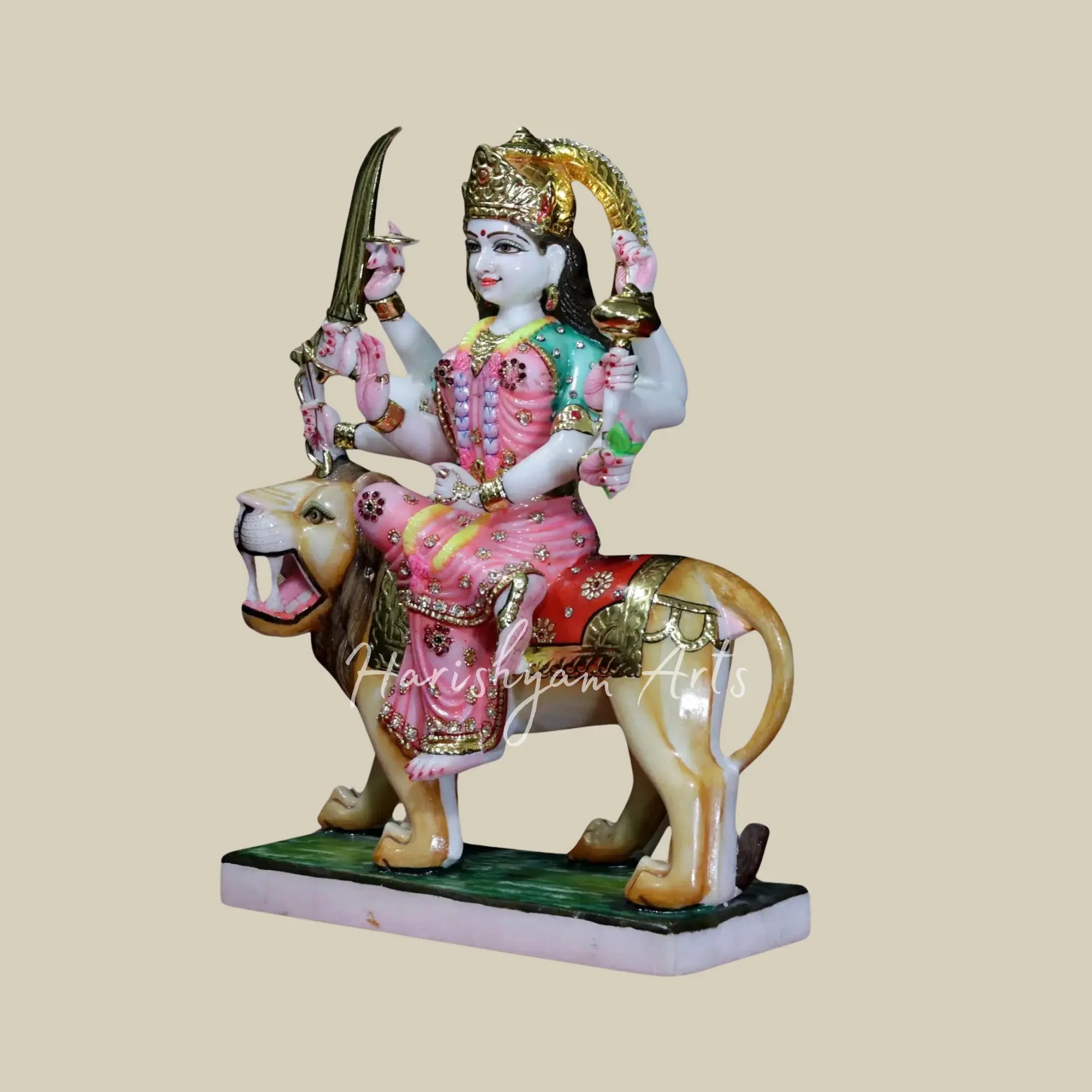 18" Marble Durga maa idol for puja