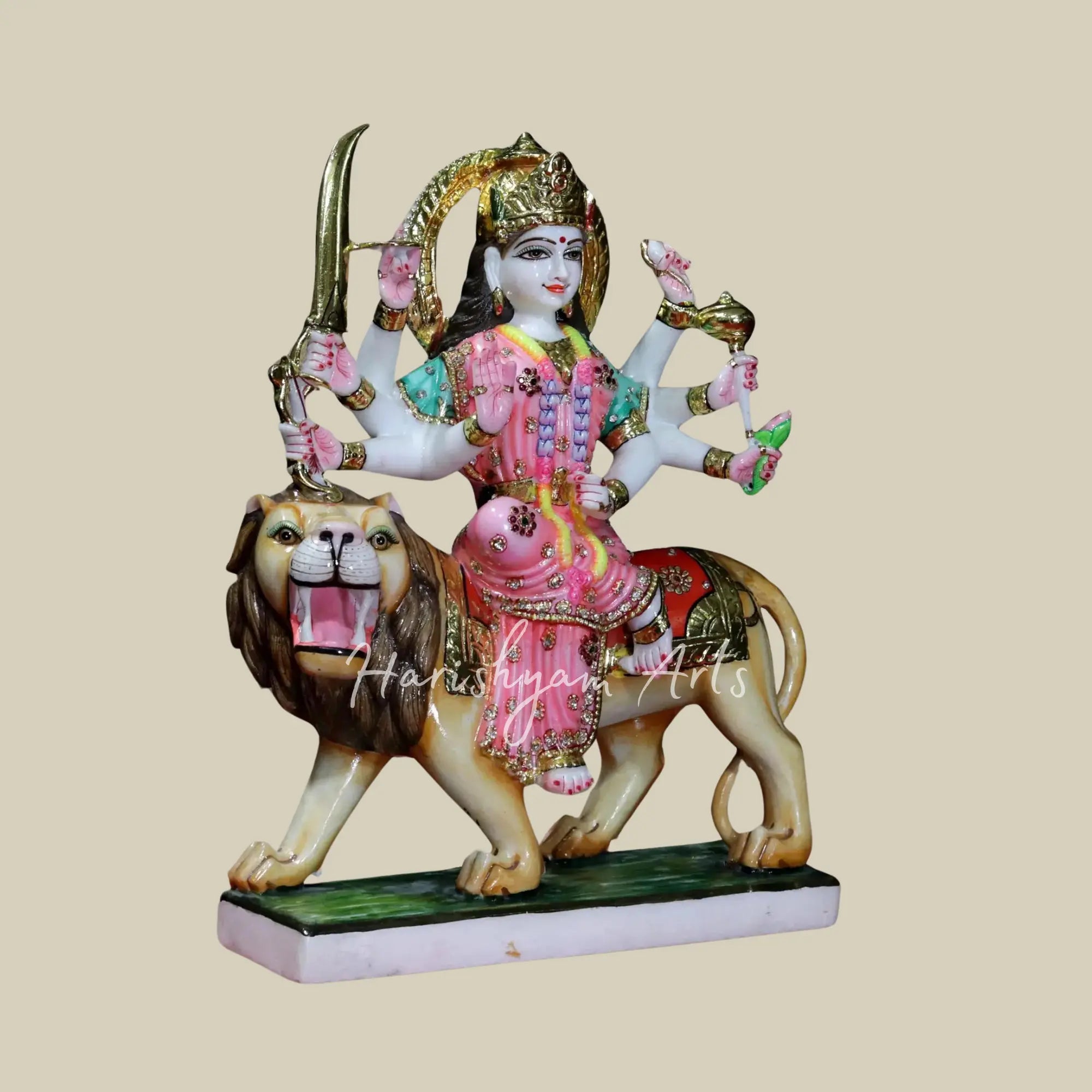 18" Marble Durga maa idol for puja