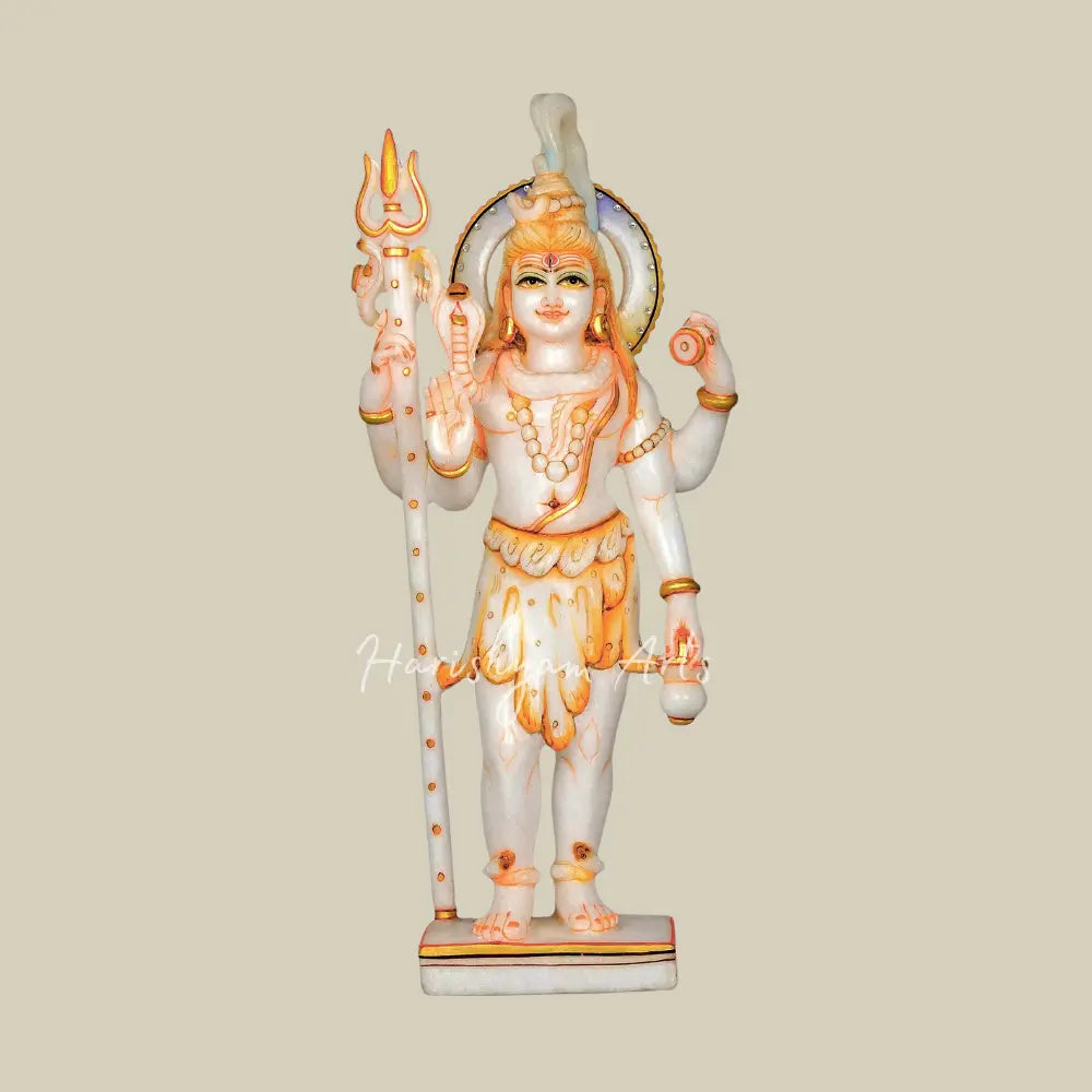 18" Marble Statue of Shiv Ji in Standing Position