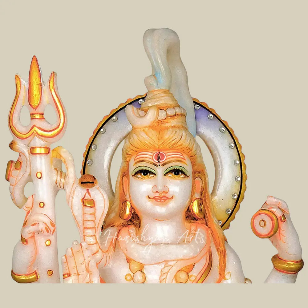 18" Marble Statue of Shiv Ji in Standing Position