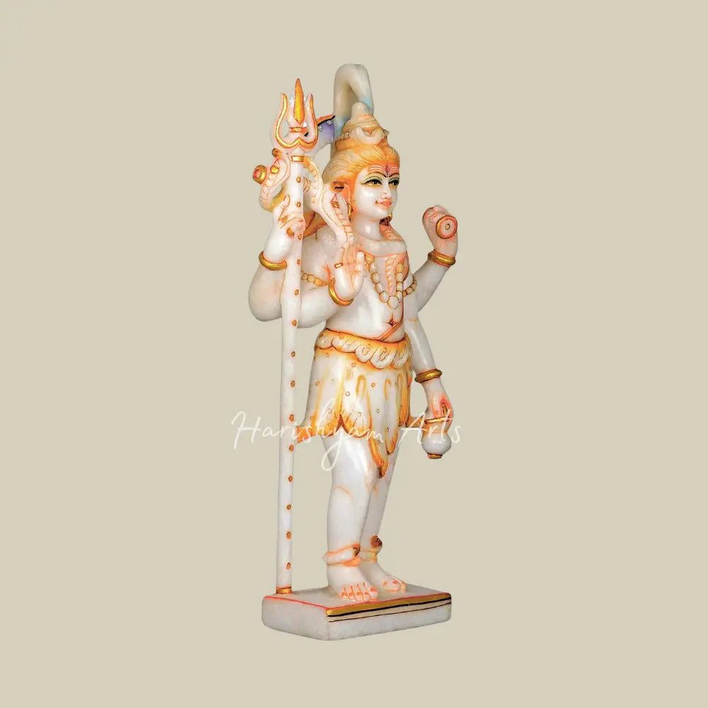 18" Marble Statue of Shiv Ji in Standing Position