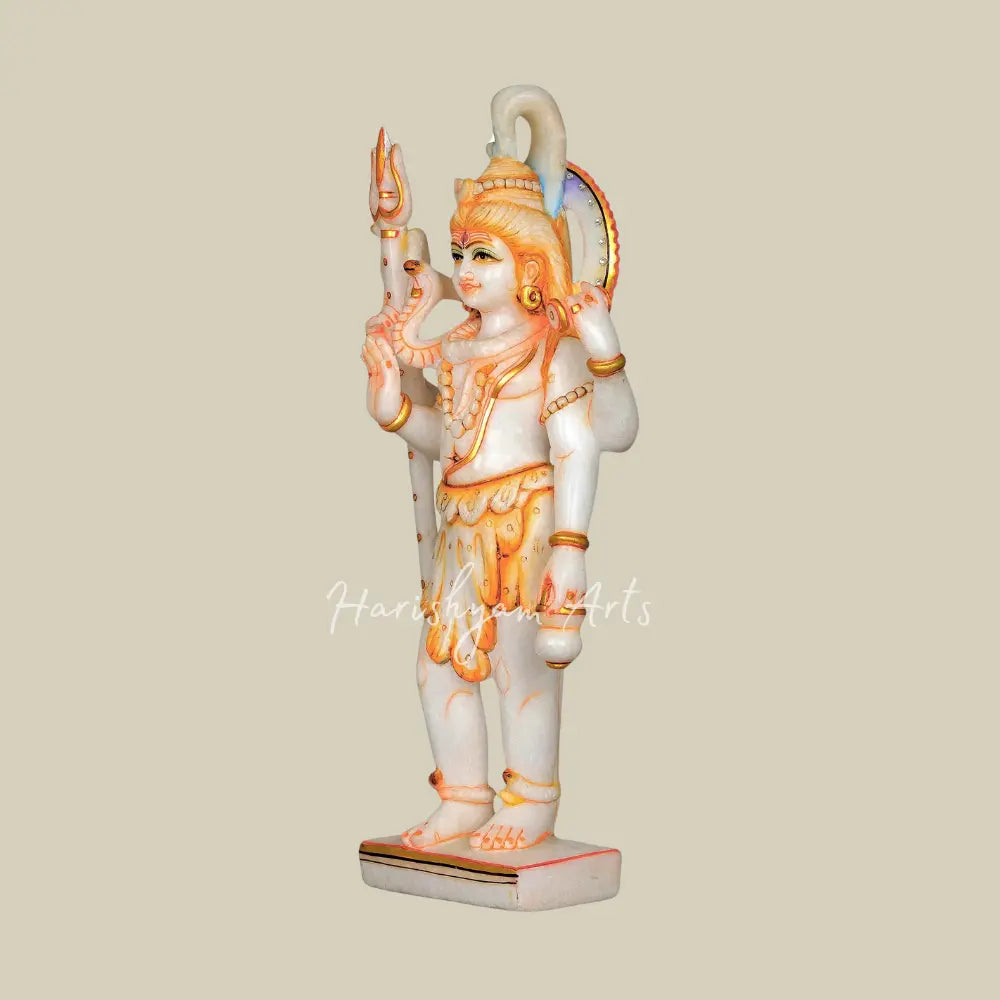 18" Marble Statue of Shiv Ji in Standing Position