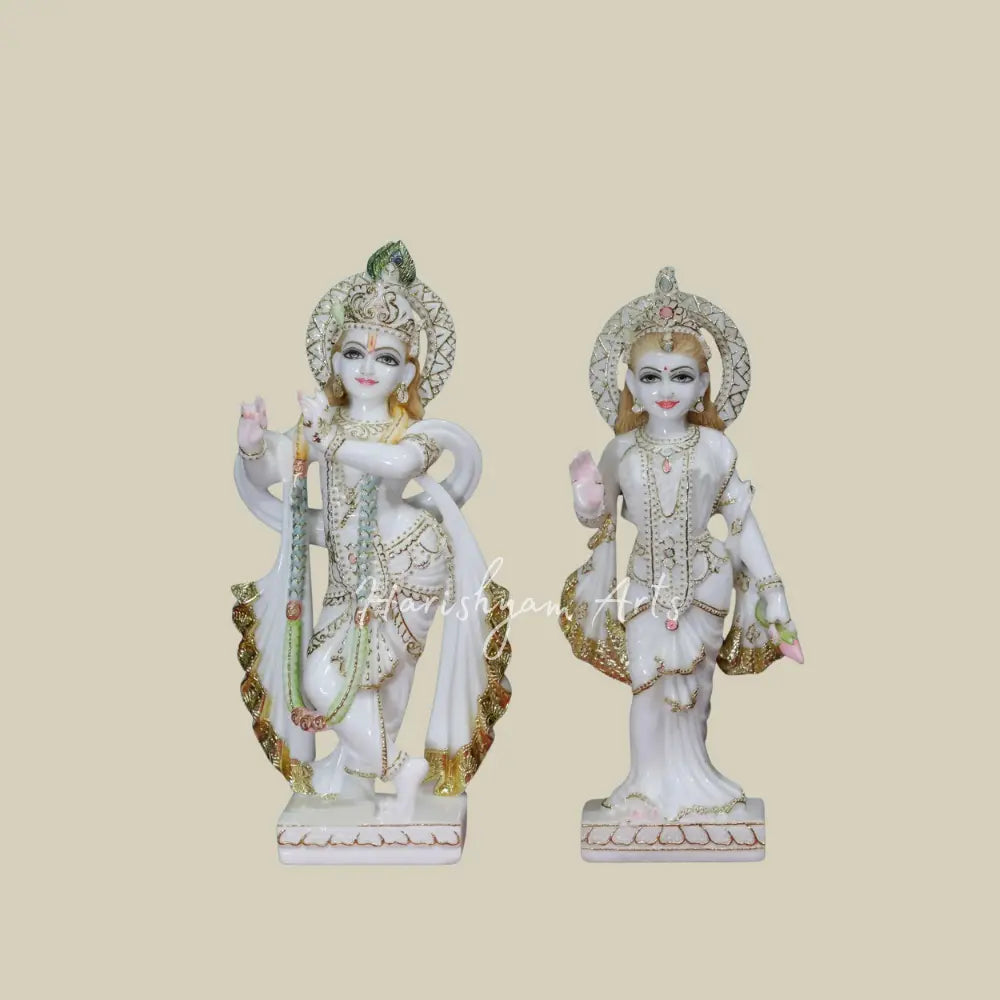 18" Radha Krishna Makrana Marble Moorti