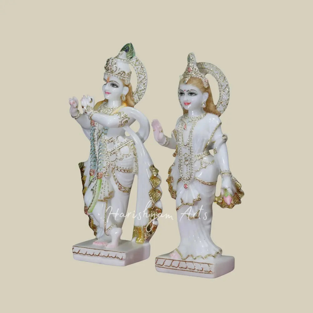 18" Radha Krishna Makrana Marble Moorti