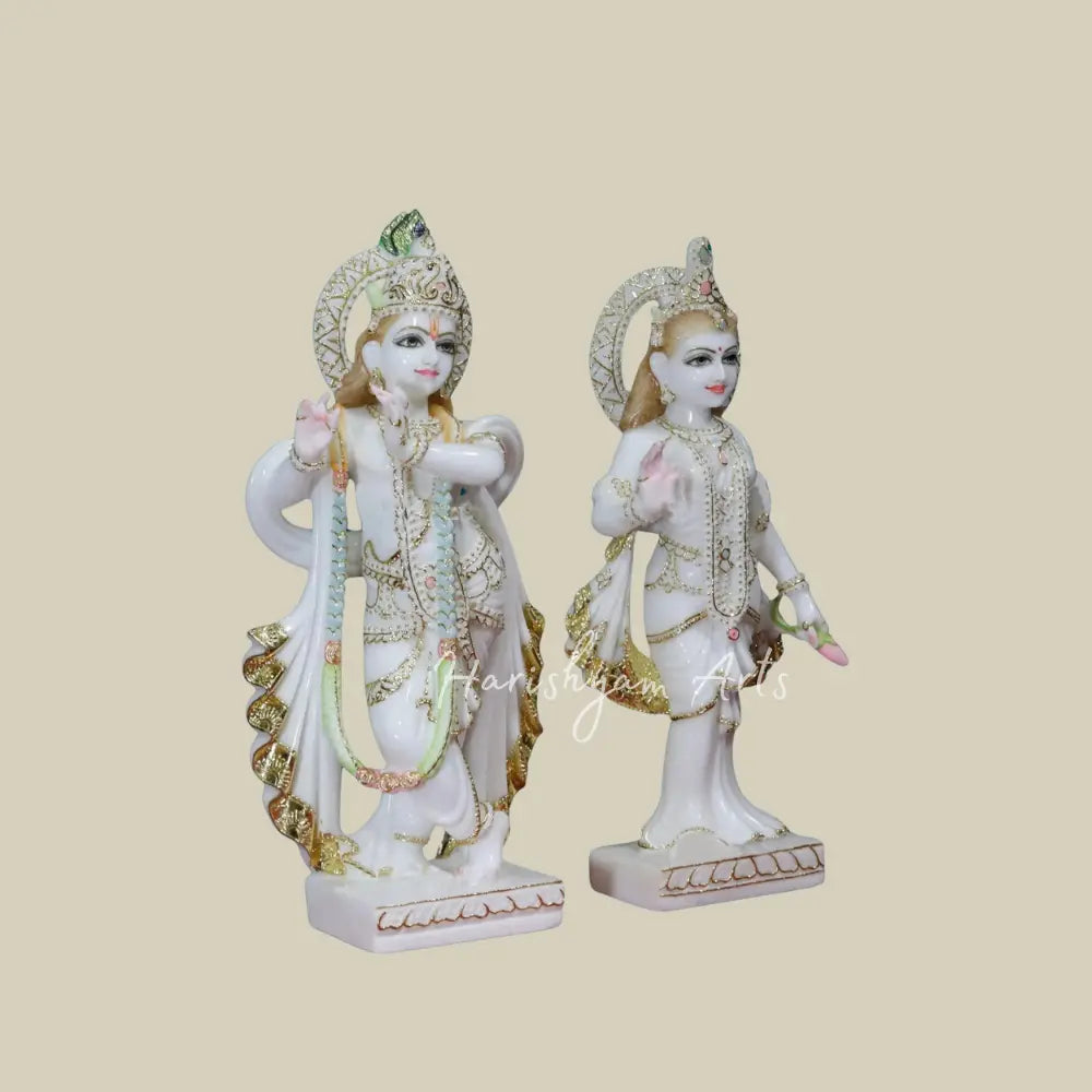 18" Radha Krishna Makrana Marble Moorti