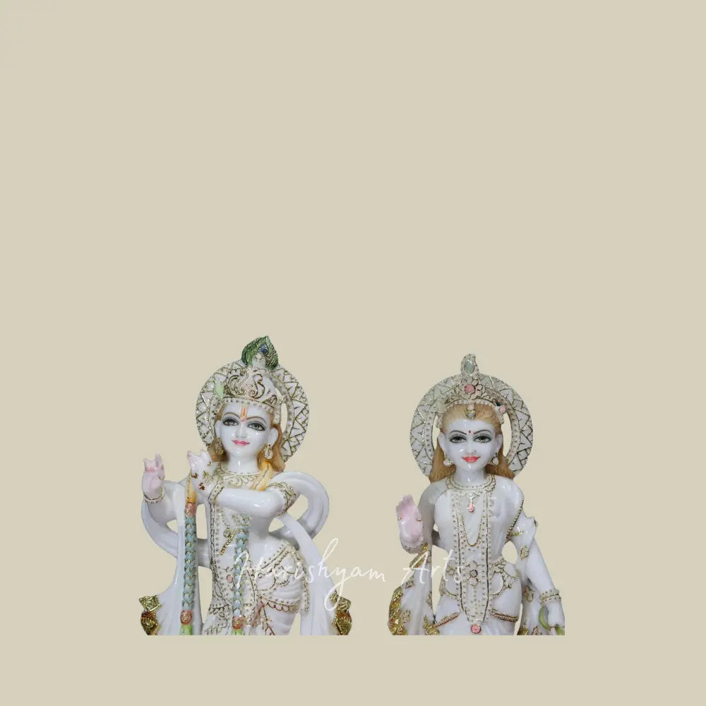 18" Radha Krishna Makrana Marble Moorti