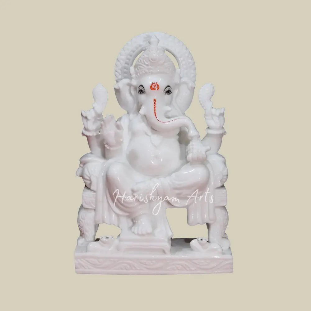 18" Vietnam Marble Ganesha Statue