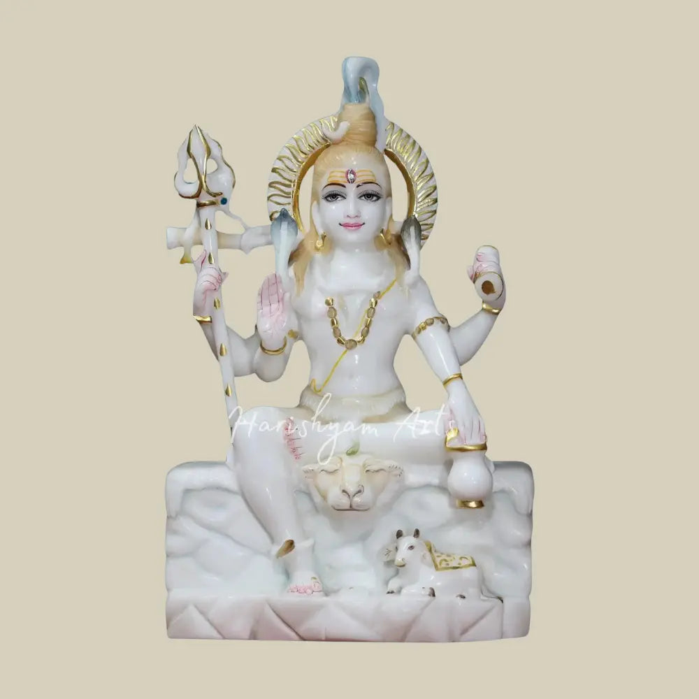 18" Vietnam Marble Shiv Ji Statue