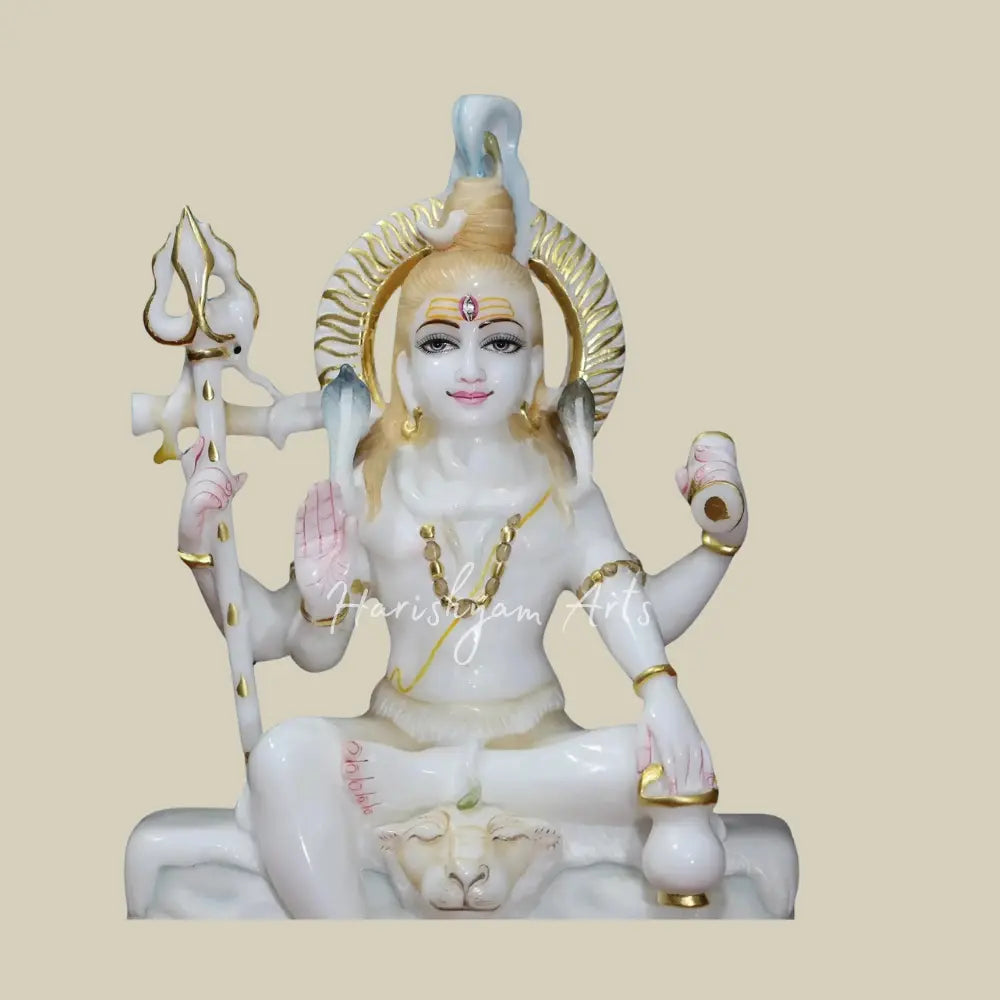 18" Vietnam Marble Shiv Ji Statue