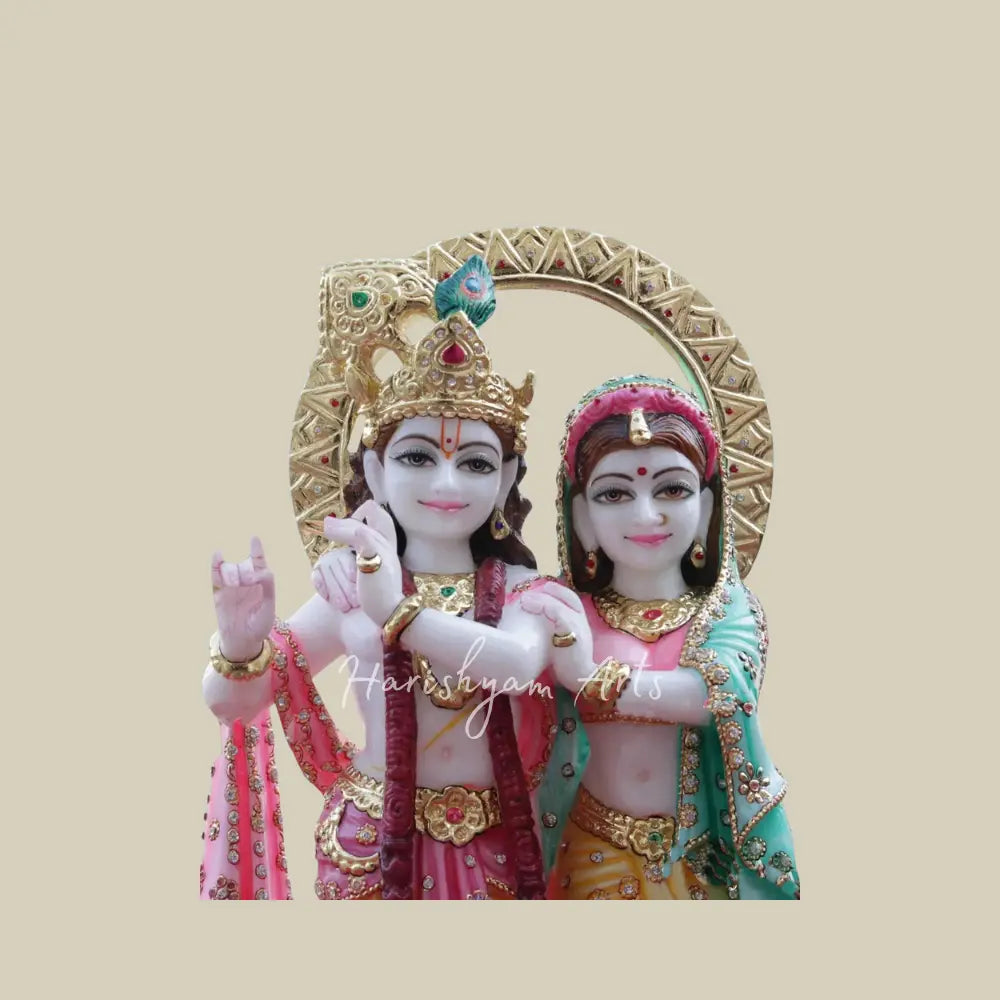 18" elegant marble statue of radha and krishna